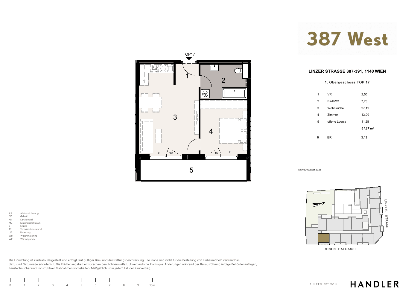 Grundriss Top 17 — 387 West — 2 Zimmer — 50,4 m² — 1st floor