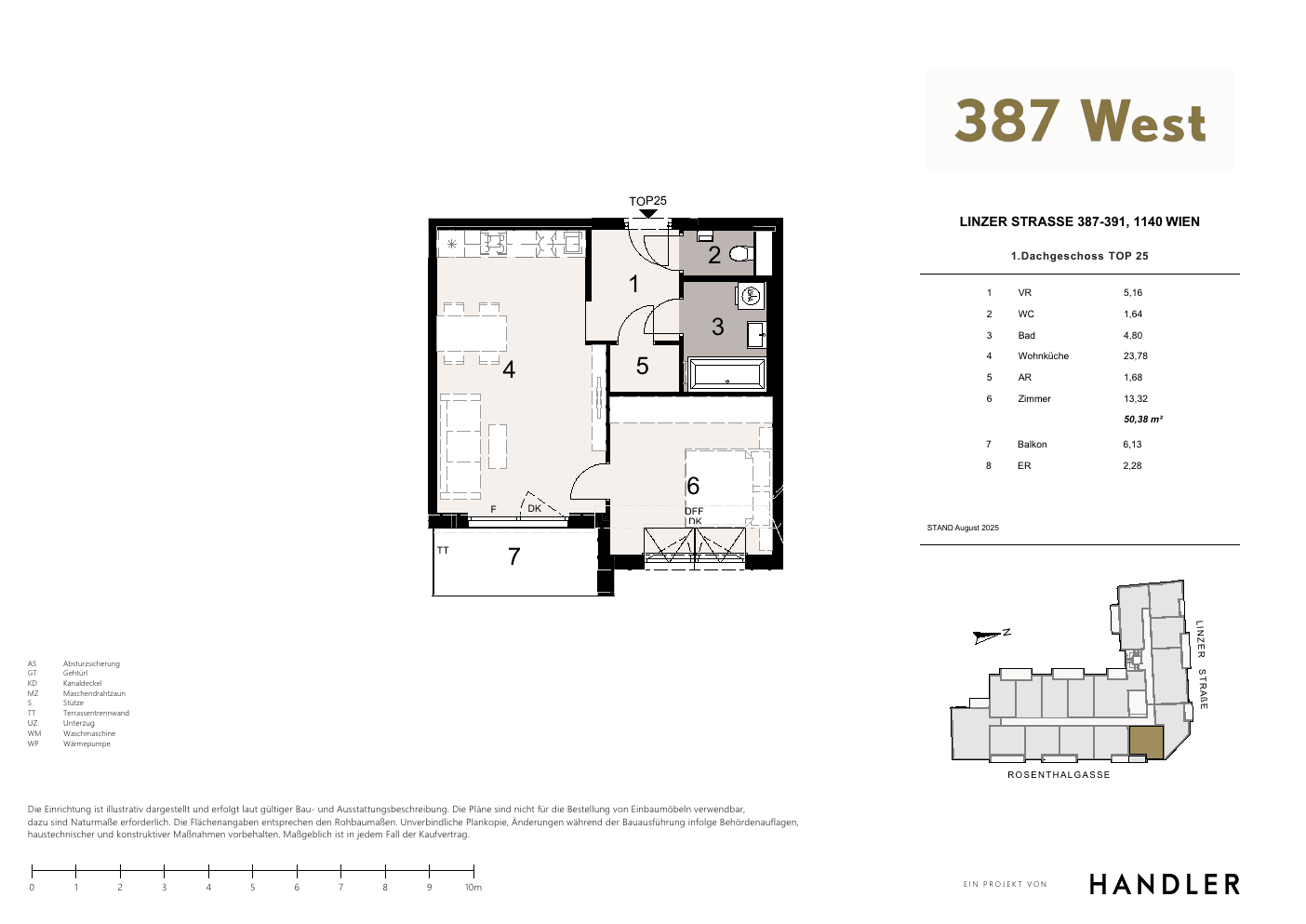 Grundriss Top 25 — 387 West — 2 Zimmer — 50,4 m² — 1st attic floor