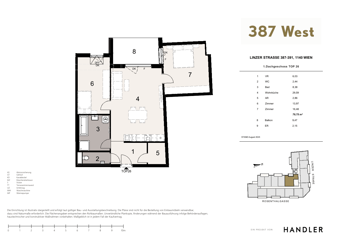 Grundriss Top 26 — 387 West — 3 Zimmer — 79,8 m² — 1st attic floor