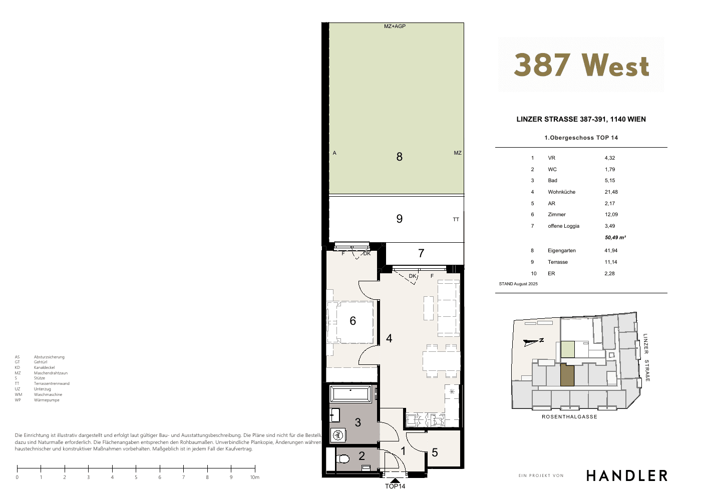 Grundriss Top 14 — 387 West — 2 Zimmer — 47 m² — 1st floor