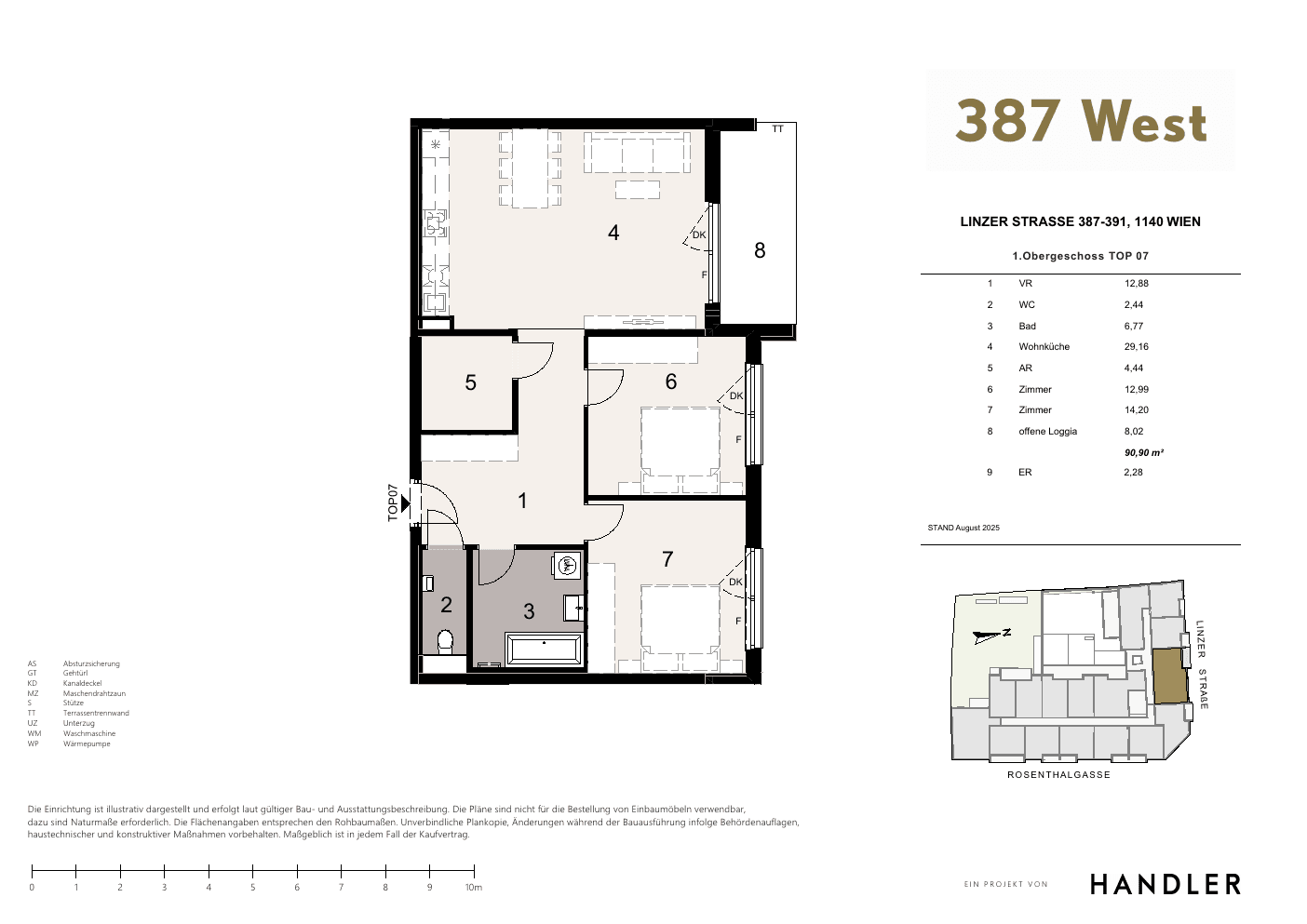 Grundriss Top 7 — 387 West — 3 Zimmer — 82,9 m² — 1st floor