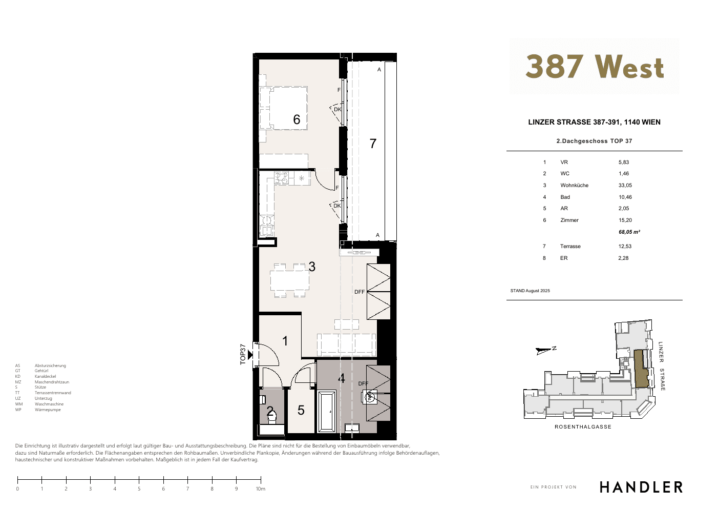 Grundriss Top 37 — 387 West — 2 Zimmer — 68,1 m² — 2nd attic floor