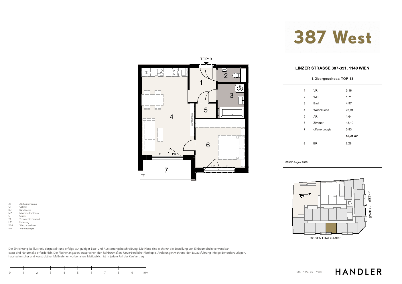 Grundriss Top 13 — 387 West — 2 Zimmer — 50,6 m² — 1st floor