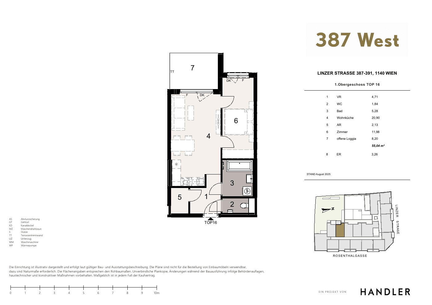 Grundriss Top 16 — 387 West — 2 Zimmer — 46,4 m² — 1st floor