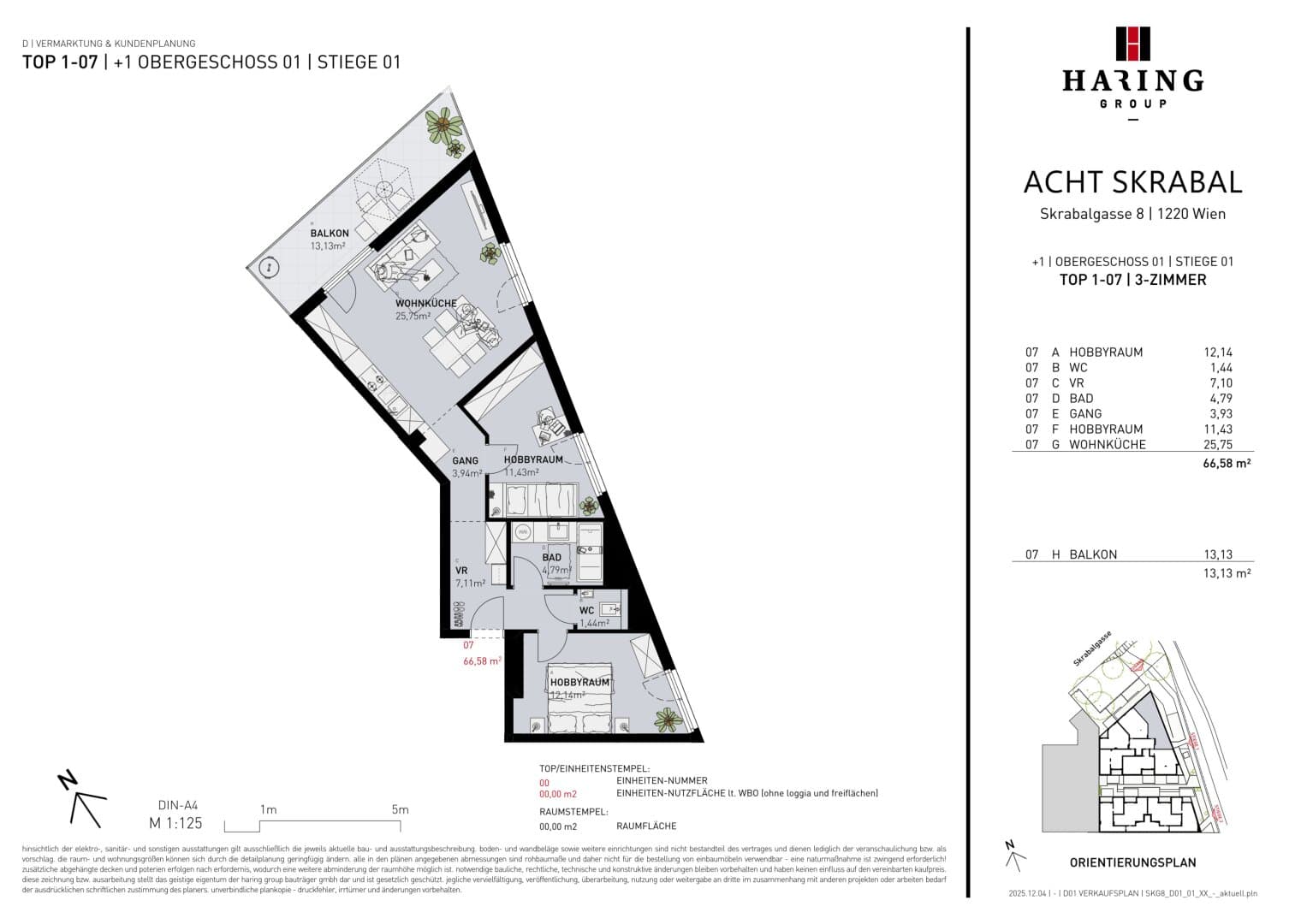 Grundriss Top 1-07 — Acht Skrabal — 3 Zimmer — 66,6 m² — WNFL: