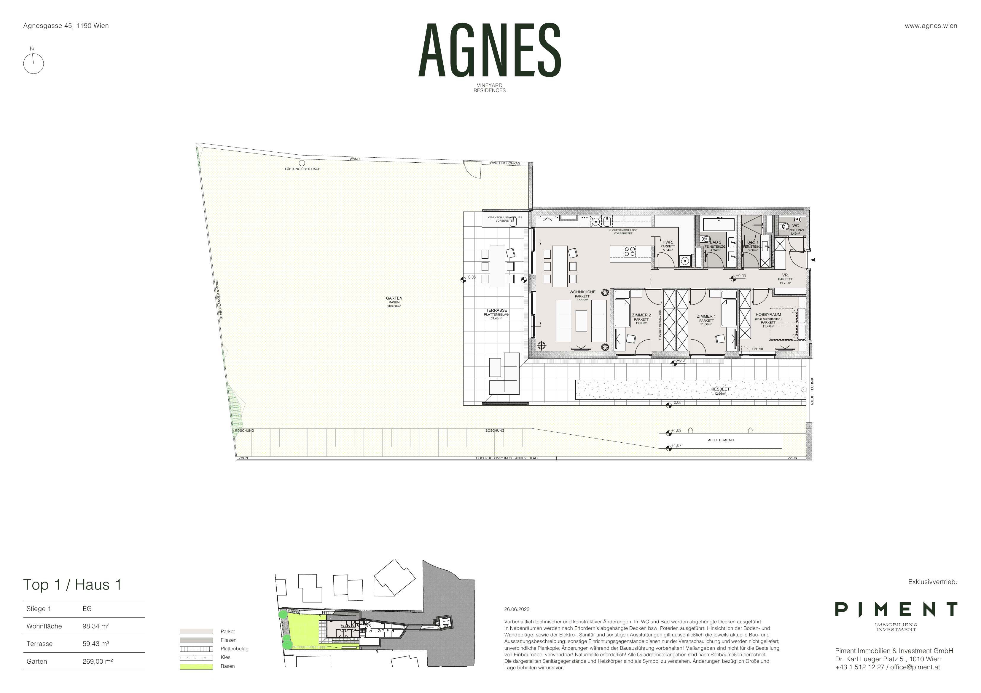 Grundriss Top 1.1 — Agnes — 4 Zimmer — 98,3 m² — Ground floor