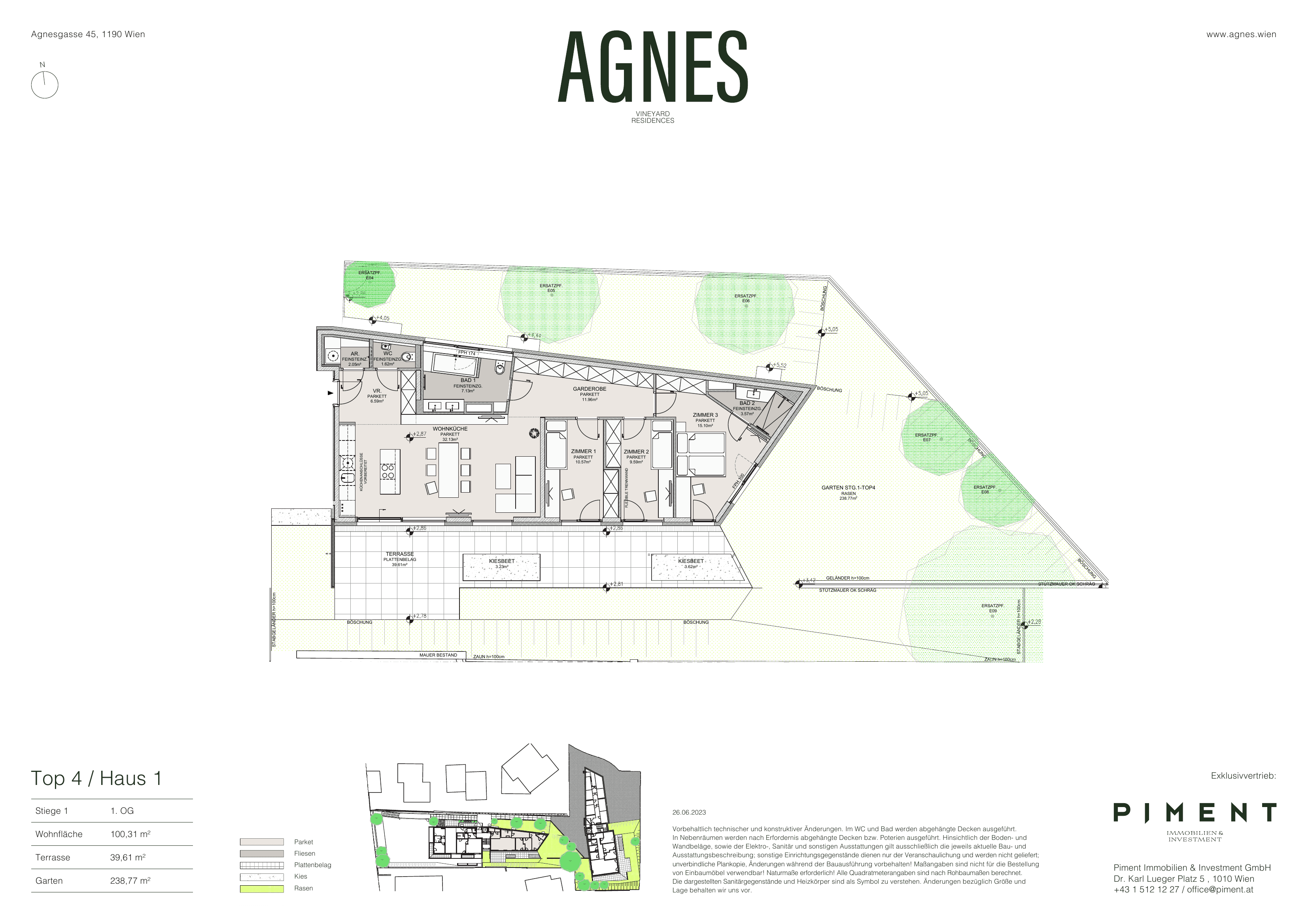 Grundriss Top 1.4 — Agnes — 4 Zimmer — 100,3 m² — 1st floor