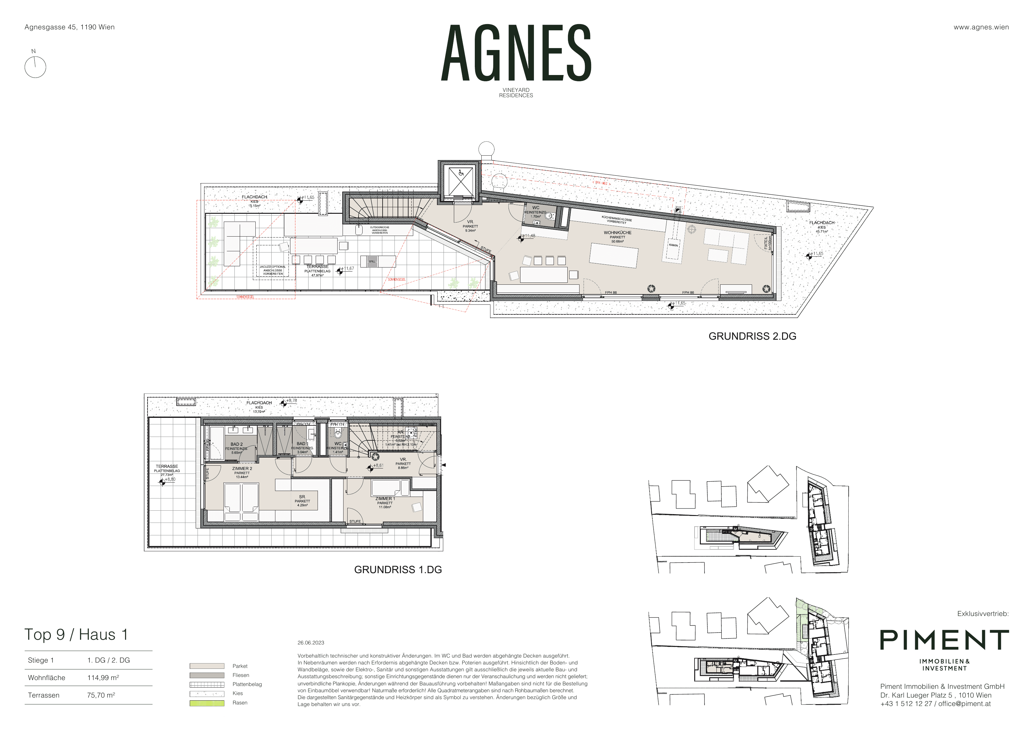 Grundriss Top 1.9 — Agnes — 3 Zimmer — 115 m² — 1st attic floor