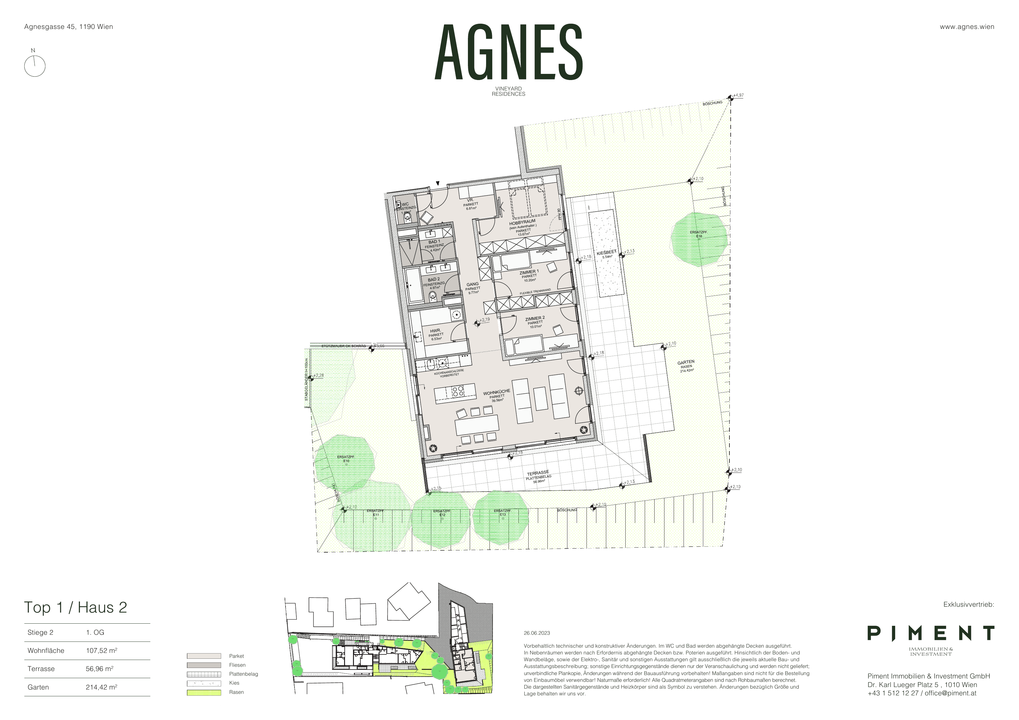 Grundriss Top 2.1 — Agnes — 4 Zimmer — 107,5 m² — 1st floor