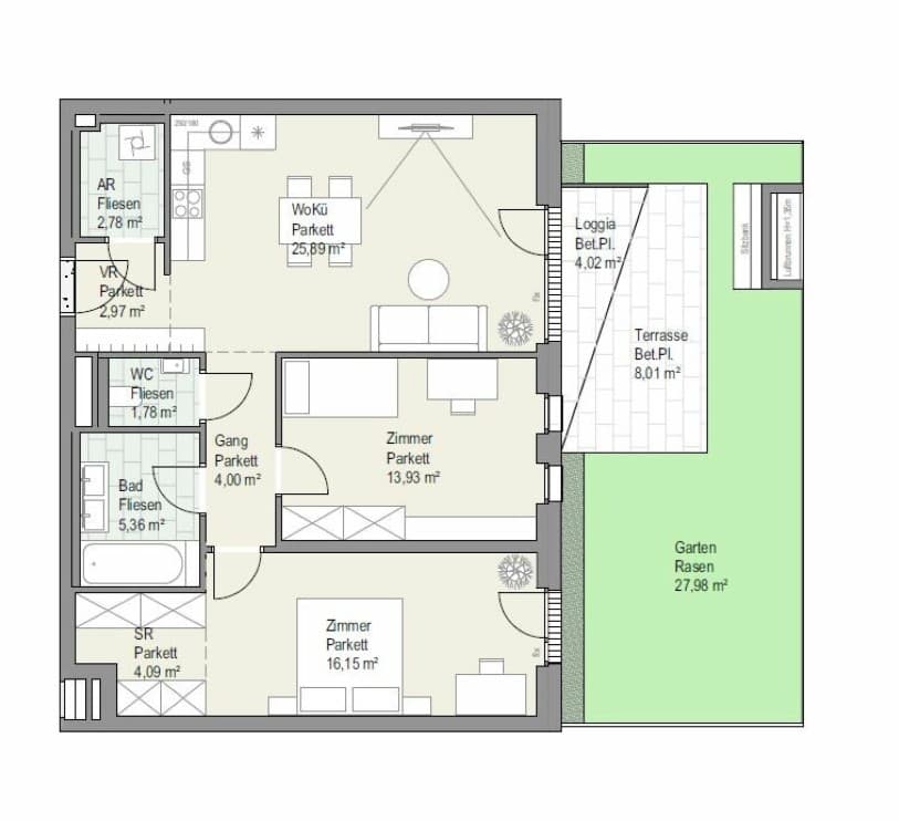 Grundriss Top 5 — Am Langen Felde 24 — 3 Zimmer — 77 m²