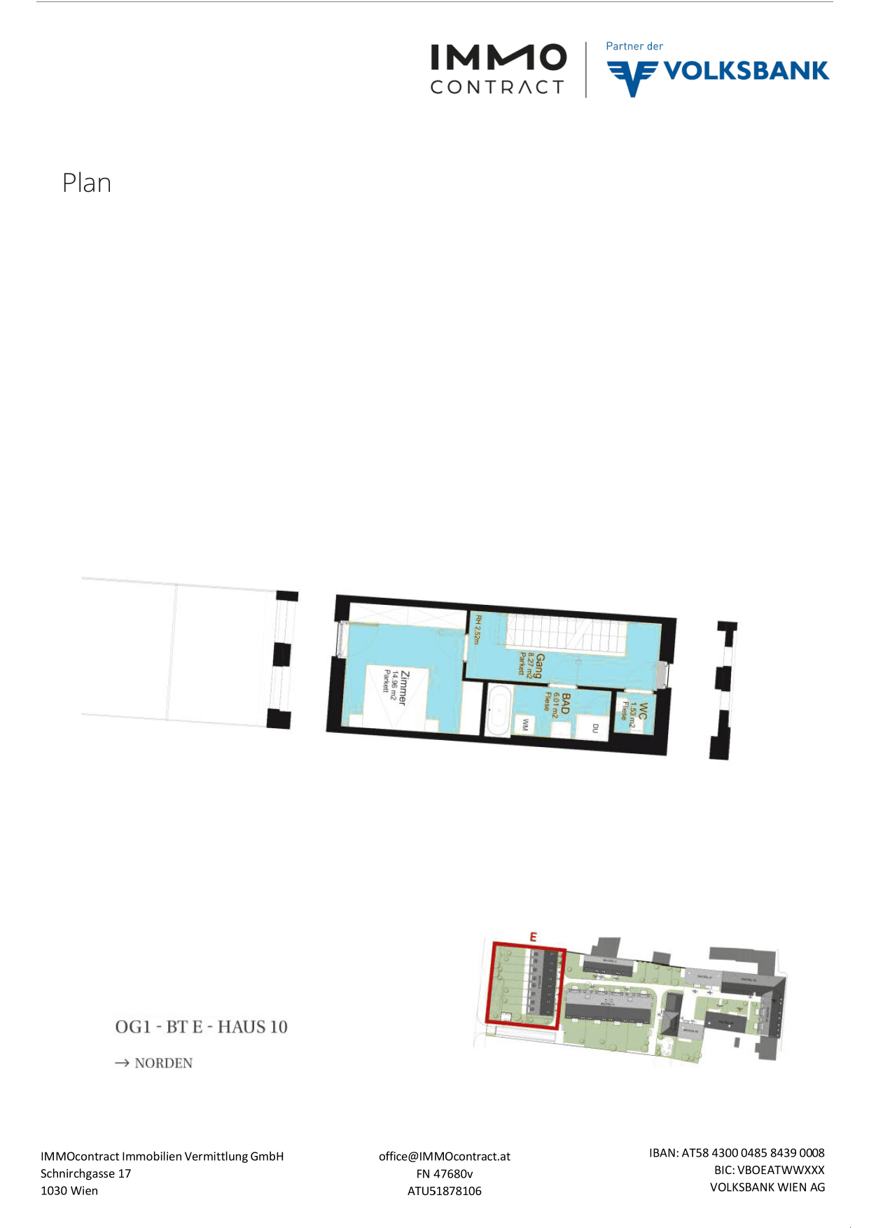 Grundriss Top 16469716 — Am Liesingbach — 4 Zimmer — 95,8 m² — Ground floor / 1st floor / 1st attic floor — Grundriss 2/3