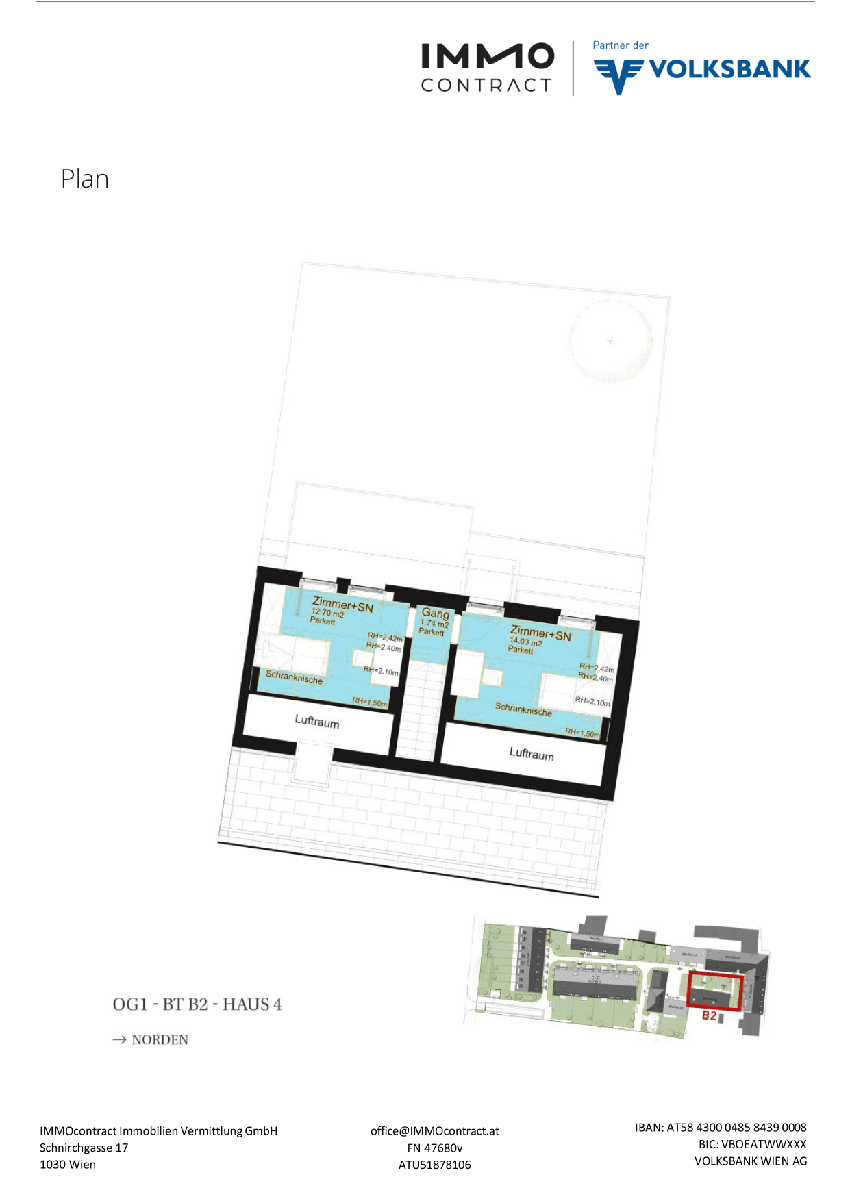 Grundriss Top 16469647 — Am Liesingbach — 4 Zimmer — 95,8 m² — Ground floor / 1st attic floor — Grundriss 2/2
