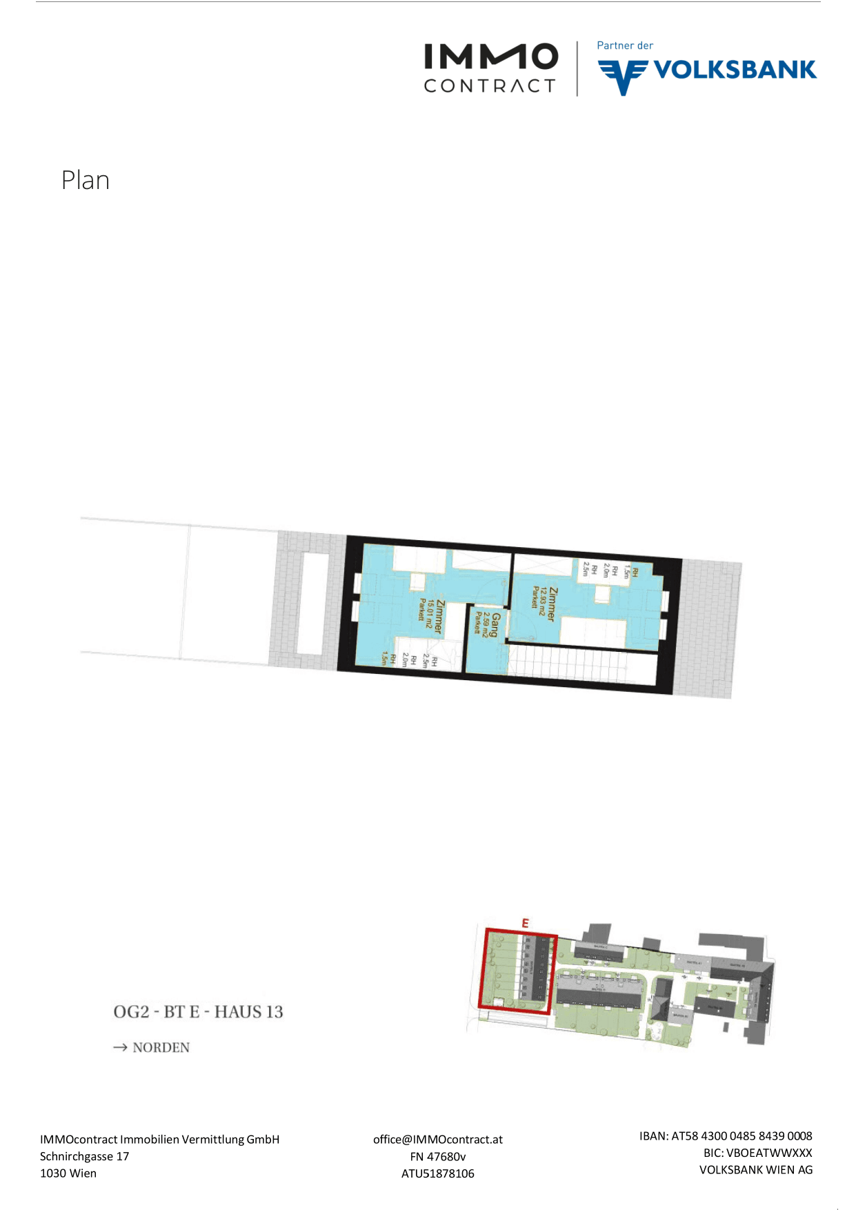 Grundriss Top 16469725 — Am Liesingbach — 4 Zimmer — 95,8 m² — Ground floor / 1st floor / 1st attic floor — Grundriss 3/3
