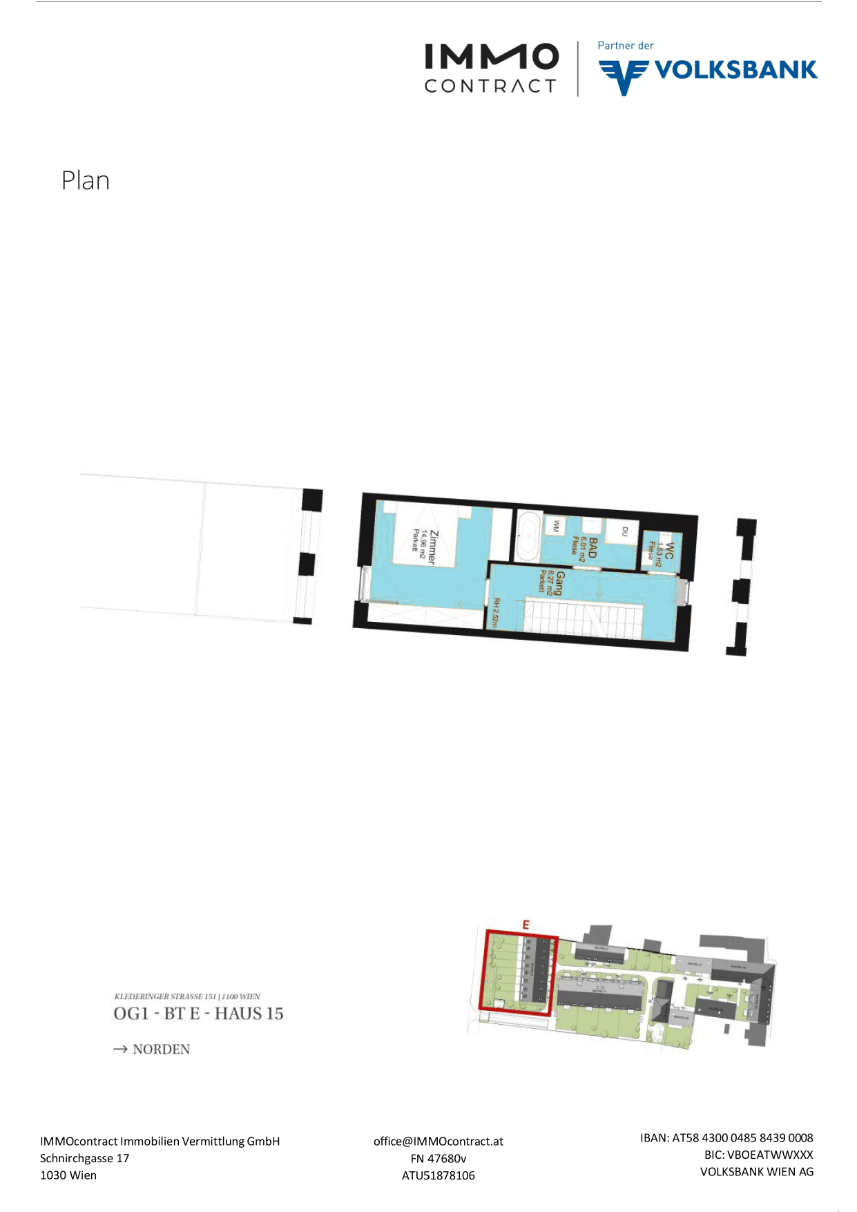 Grundriss Top 16469731 — Am Liesingbach — 4 Zimmer — 95,8 m² — Ground floor / 1st floor / 1st attic floor — Grundriss 2/3