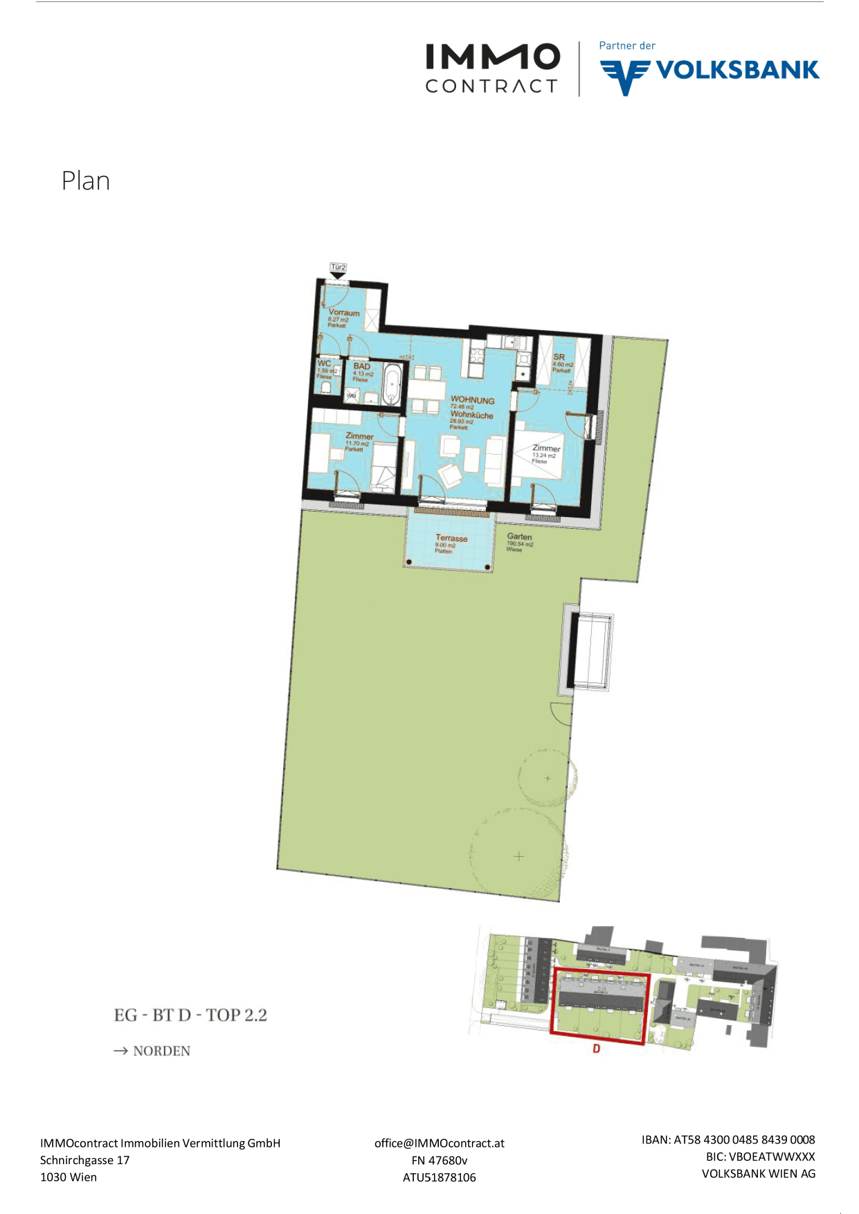 Grundriss Top 16469668 — Am Liesingbach — 3 Zimmer — 72,5 m² — Ground floor — Grundriss 1/2
