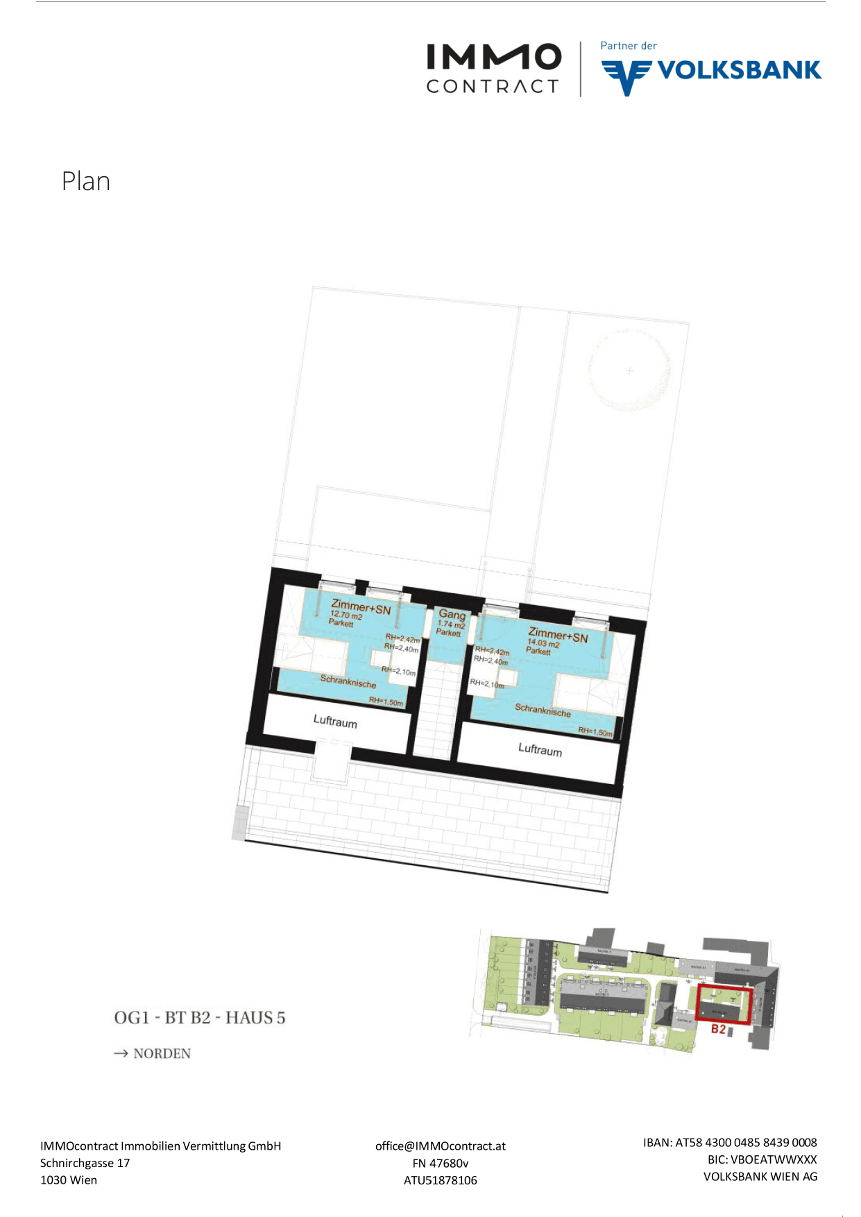 Grundriss Top 16469650 — Am Liesingbach — 4 Zimmer — 95,8 m² — Ground floor / 1st attic floor