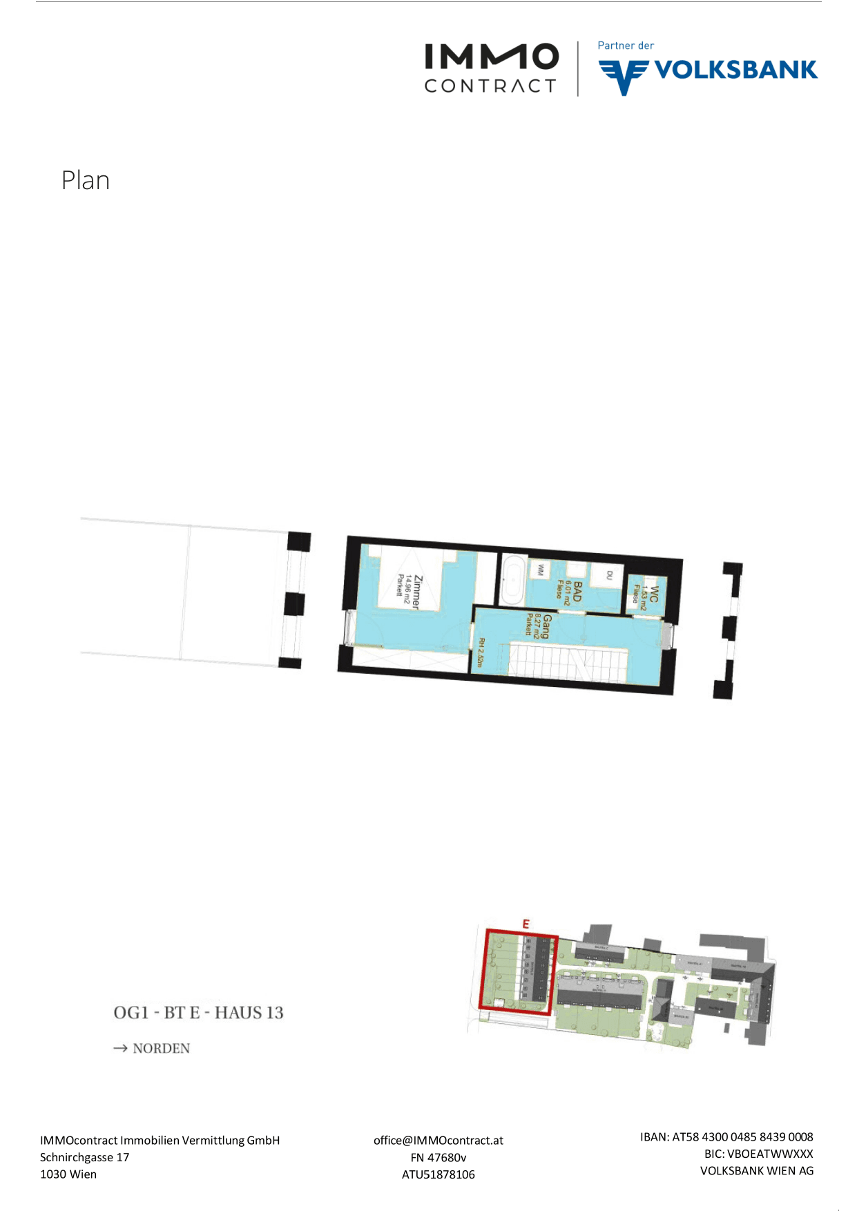Grundriss Top 16469725 — Am Liesingbach — 4 Zimmer — 95,8 m² — Ground floor / 1st floor / 1st attic floor — Grundriss 2/3