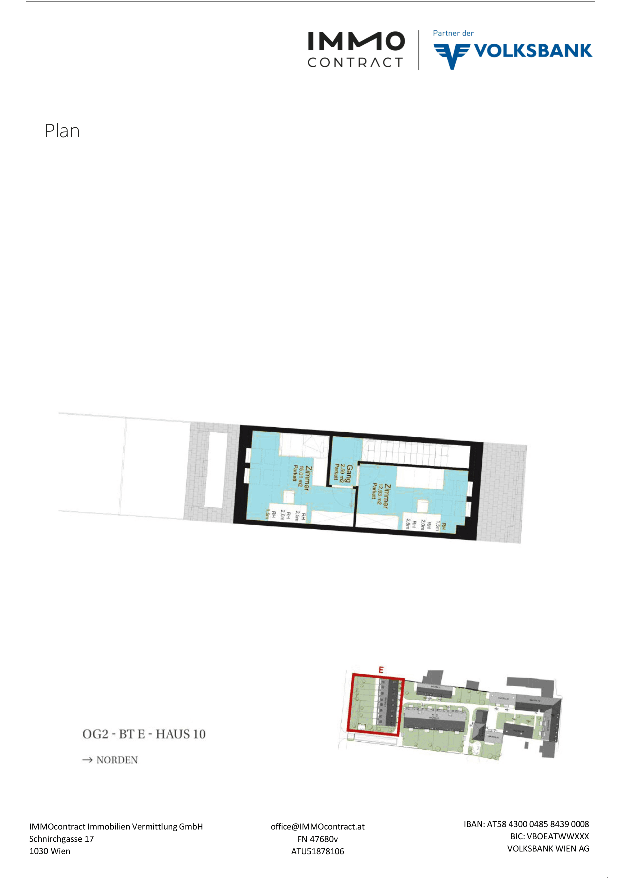 Grundriss Top 16469716 — Am Liesingbach — 4 Zimmer — 95,8 m² — Ground floor / 1st floor / 1st attic floor — Grundriss 3/3