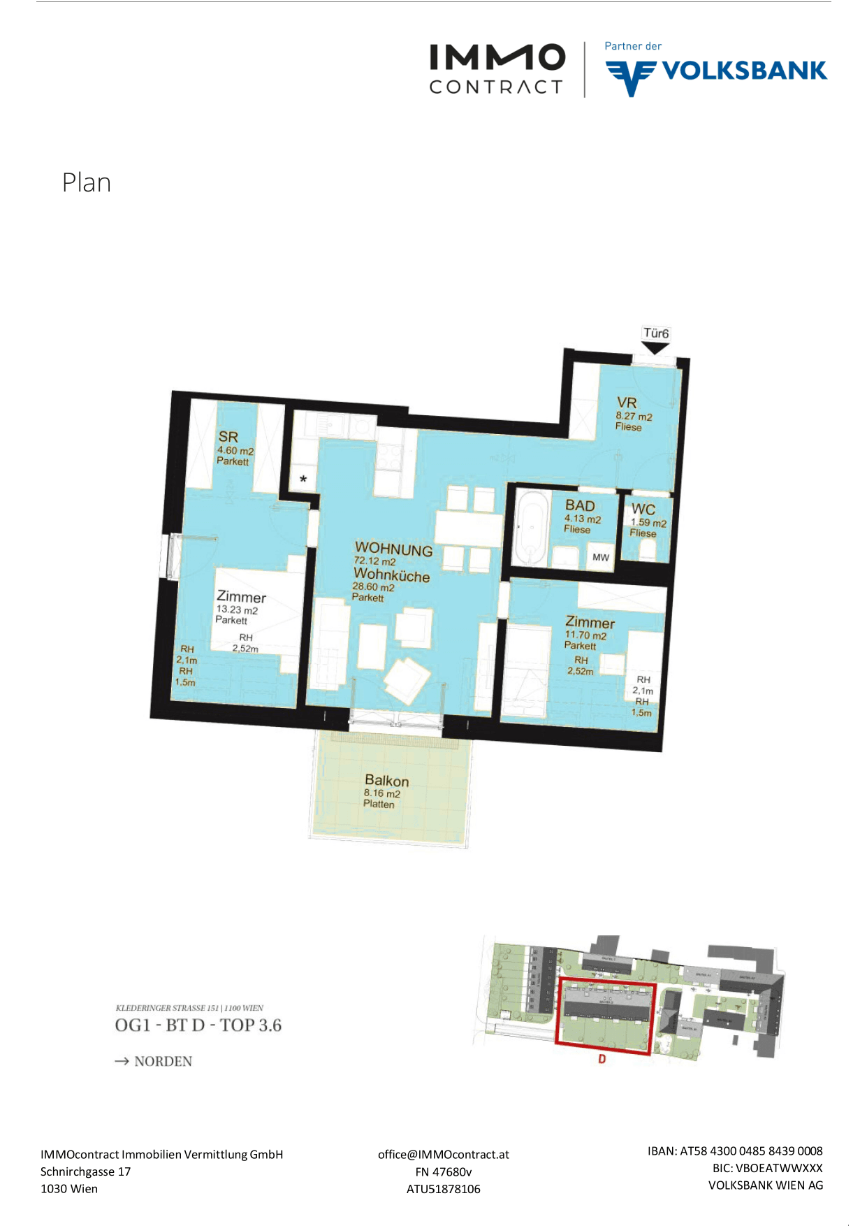 Grundriss Top 16469704 — Am Liesingbach — 3 Zimmer — 72,1 m² — 1st attic floor