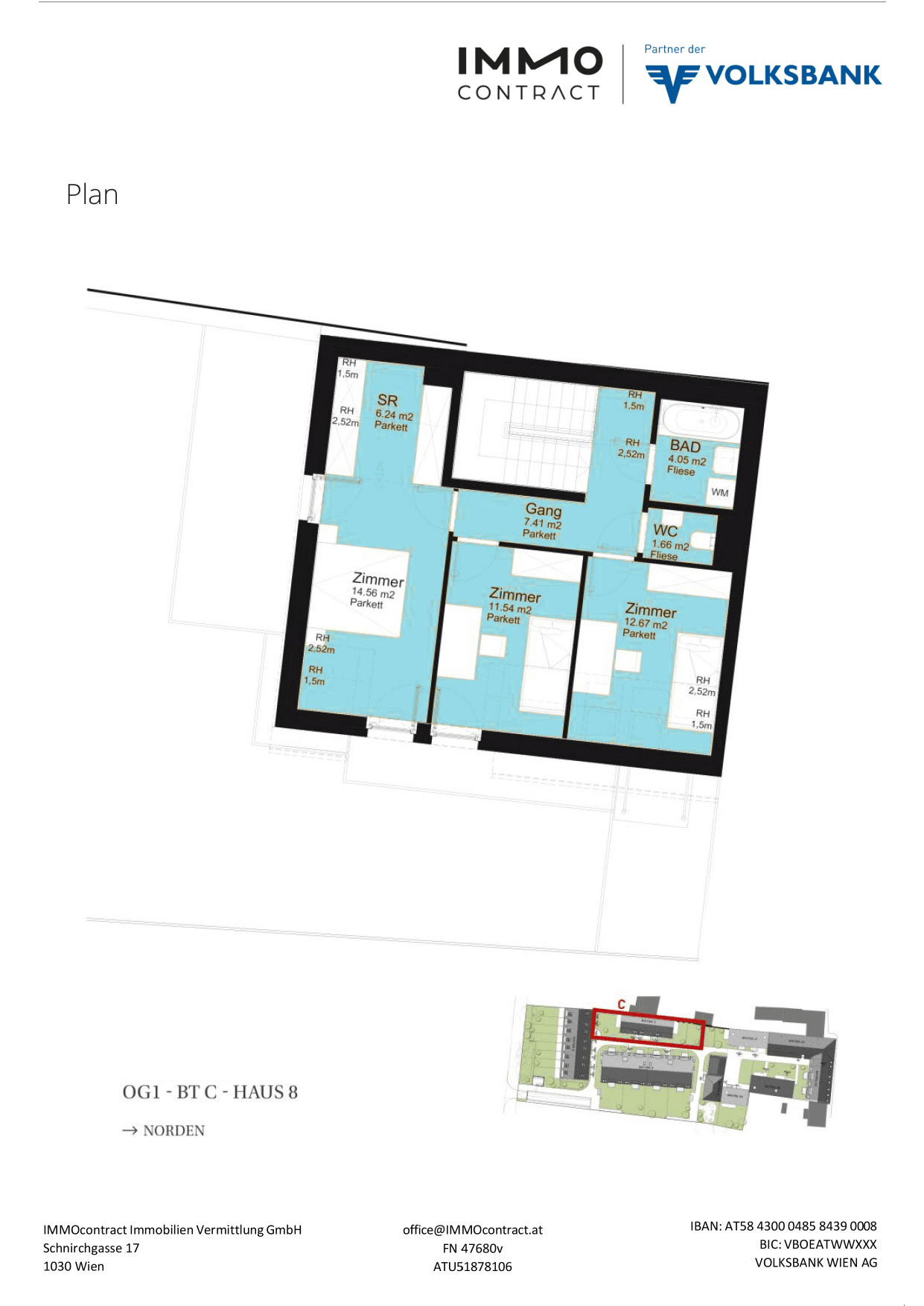 Grundriss Top 16469662 — Am Liesingbach — 4 Zimmer — 121,4 m² — Ground floor / 1st attic floor — Grundriss 2/2