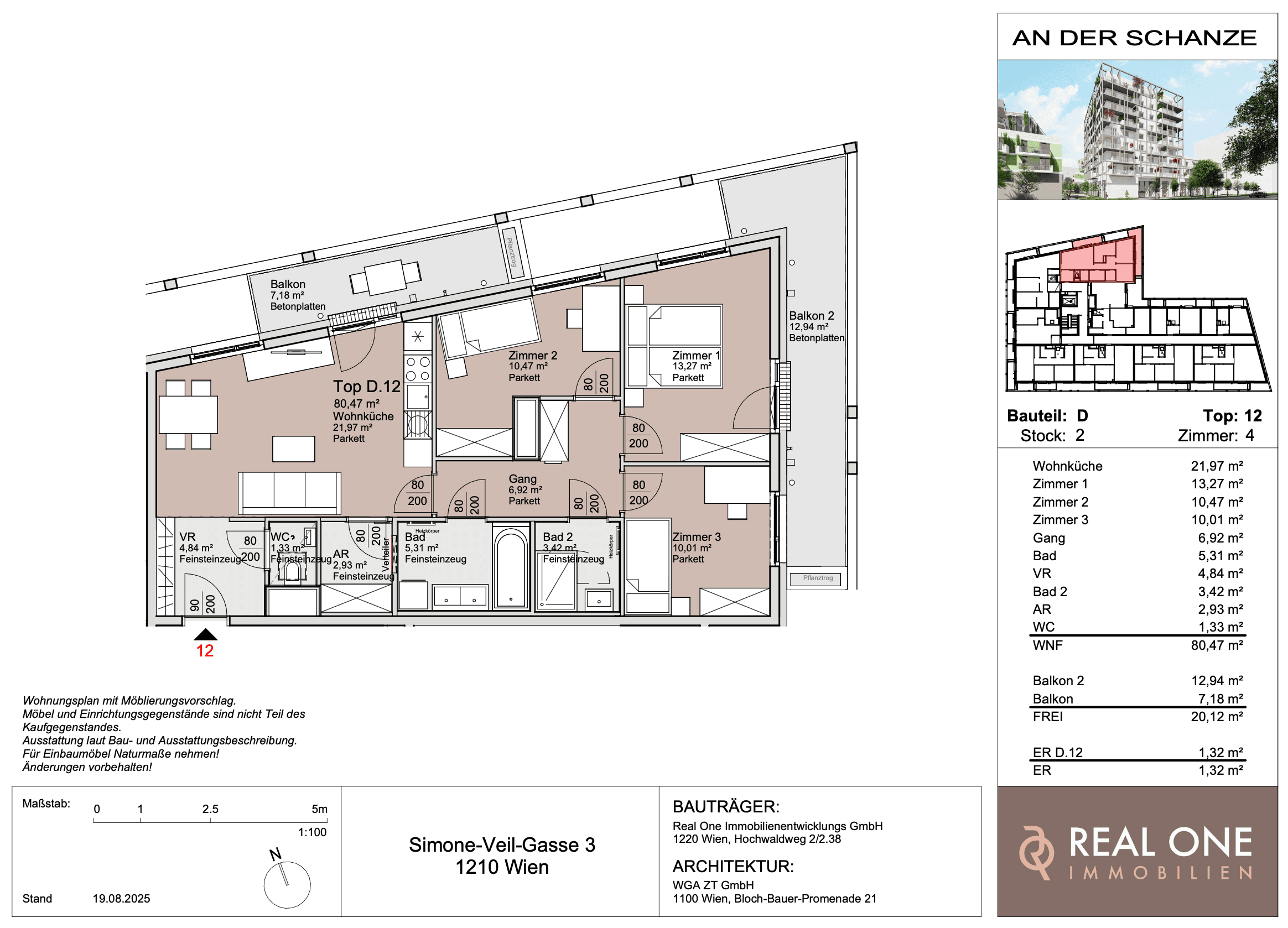 Grundriss Top 12 — An der Schanze 25 — 4 Zimmer — 80,2 m²