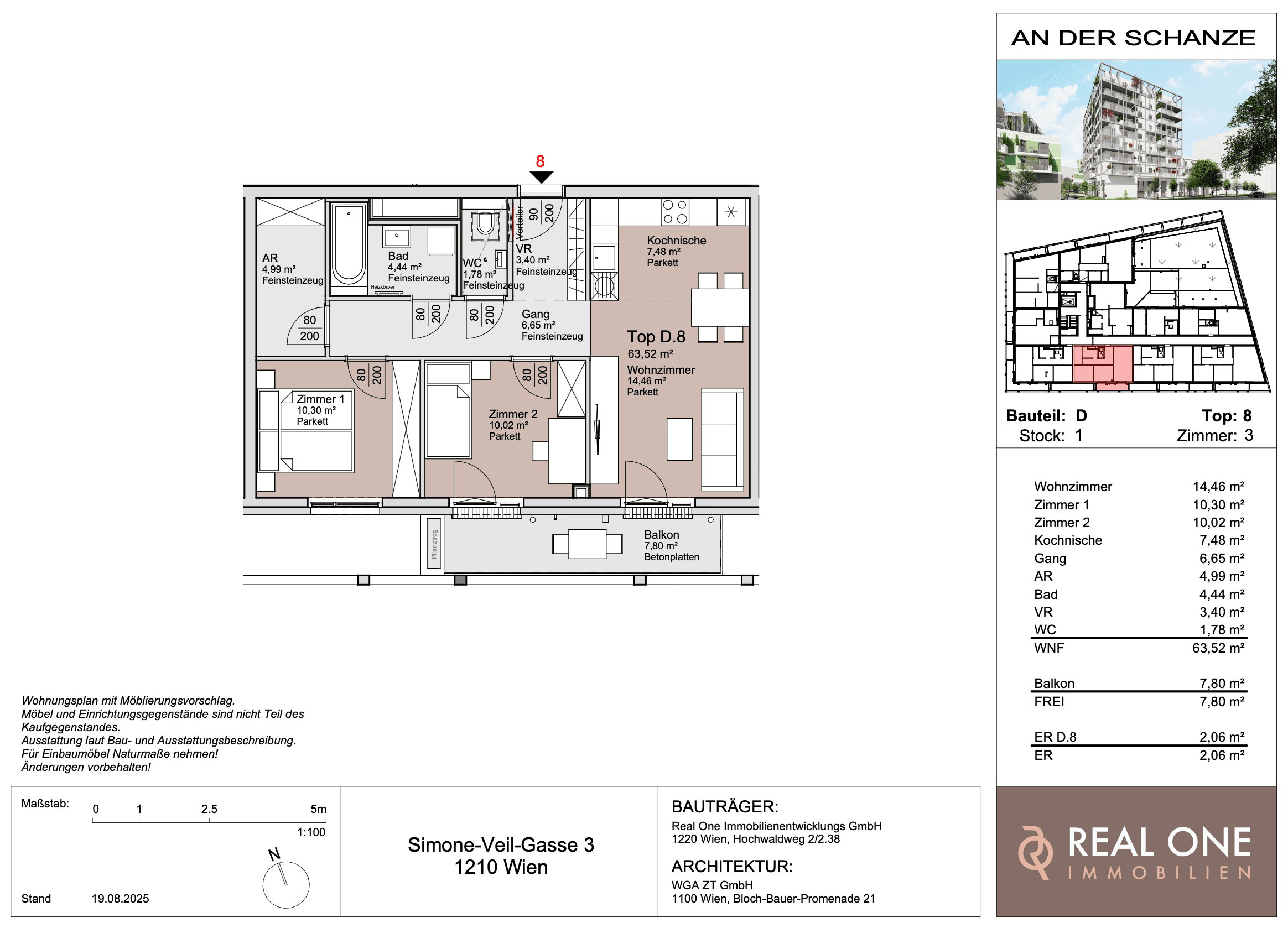 Grundriss Top 08 — An der Schanze 25 — 3 Zimmer — 63,5 m²