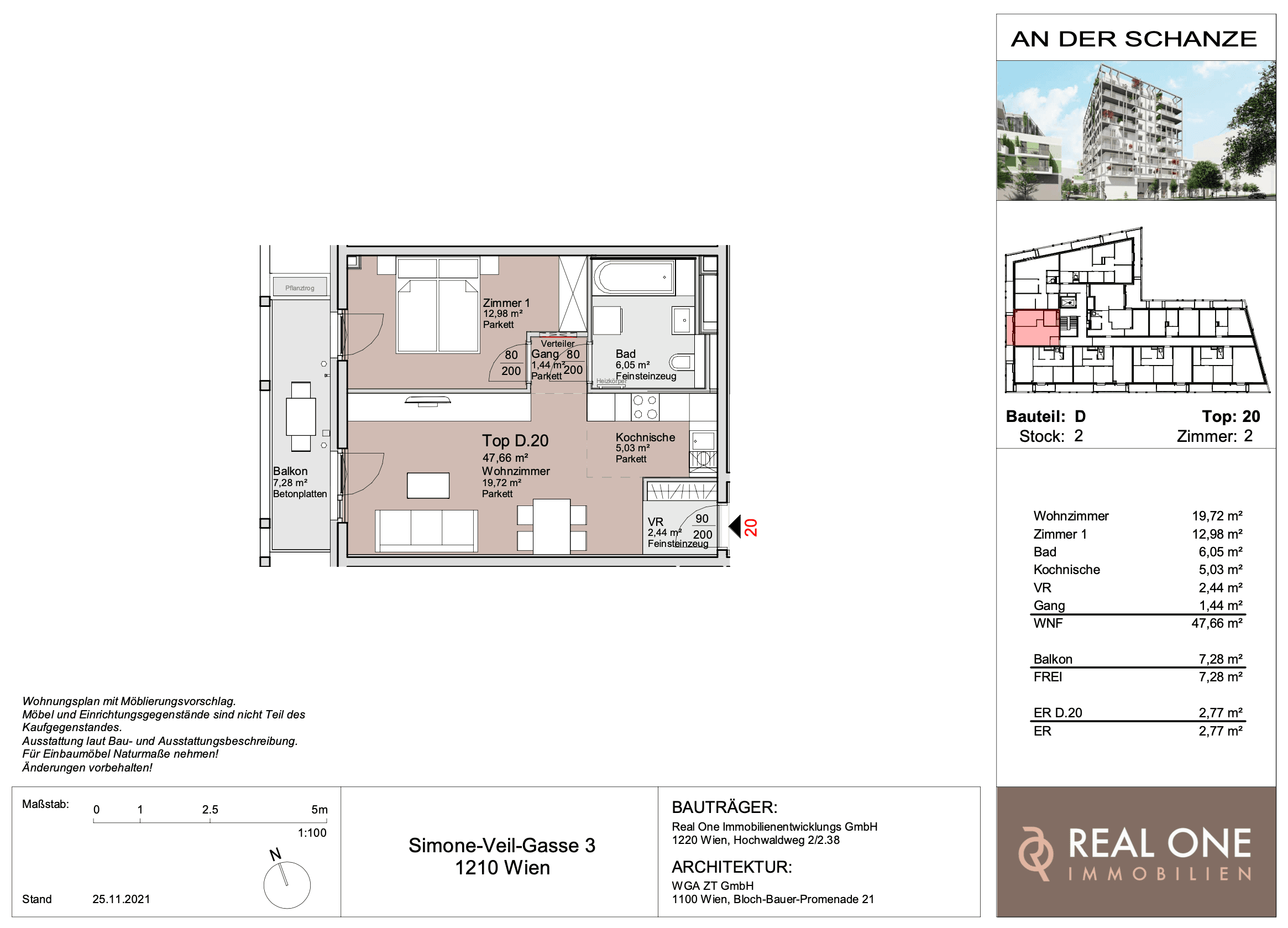 Grundriss Top 20 — An der Schanze 25 — 2 Zimmer — 47,7 m²