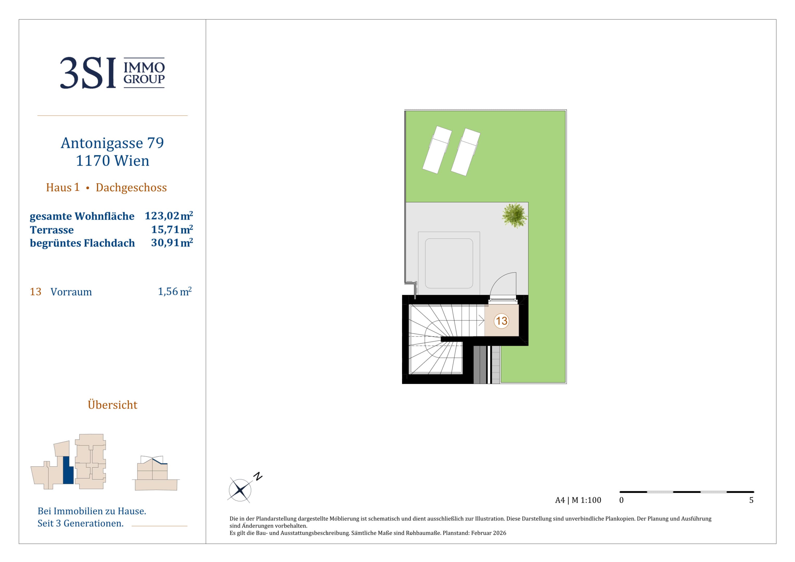 Grundriss Haus 1 — The Anthony — 3 Zimmer — 123 m² — Ground floor / 1st floor / 2nd floor — Grundriss 3/3