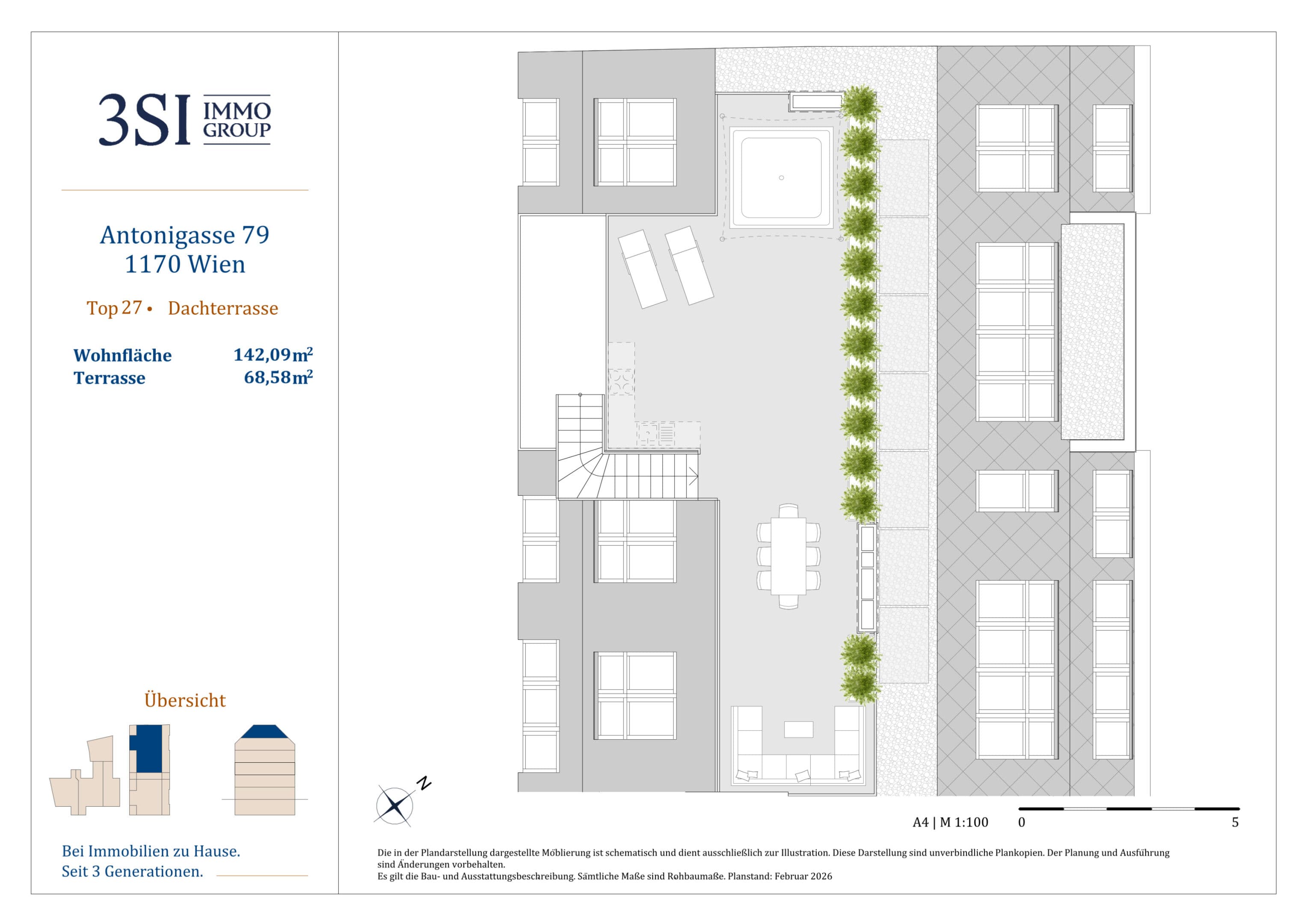 Grundriss Top 1/27 — The Anthony — 5 Zimmer — 142,1 m² — 2nd attic floor — Grundriss 2/2