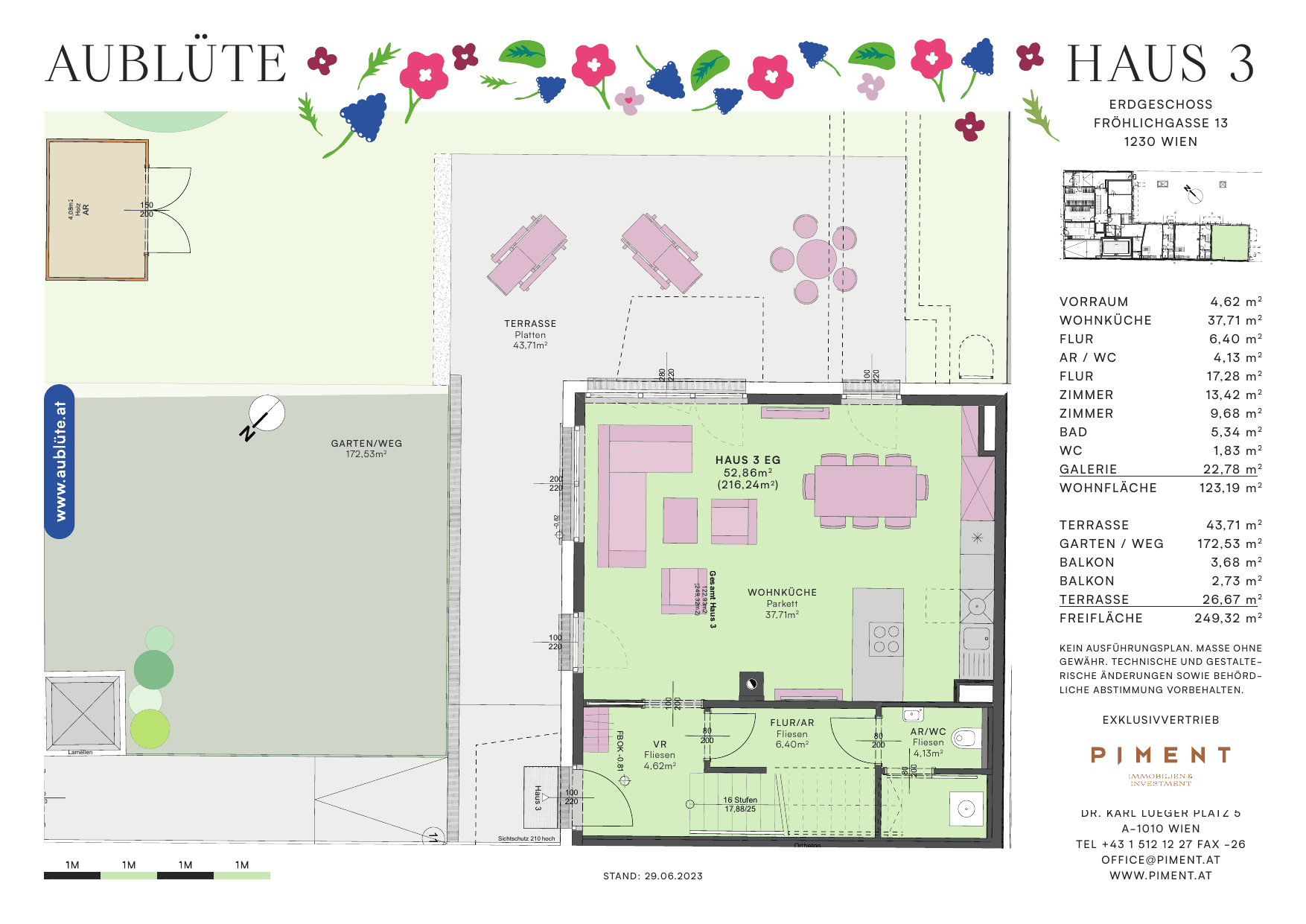 Grundriss Townhouse Top 3 — Aublüte — 4 Zimmer — 123,2 m²