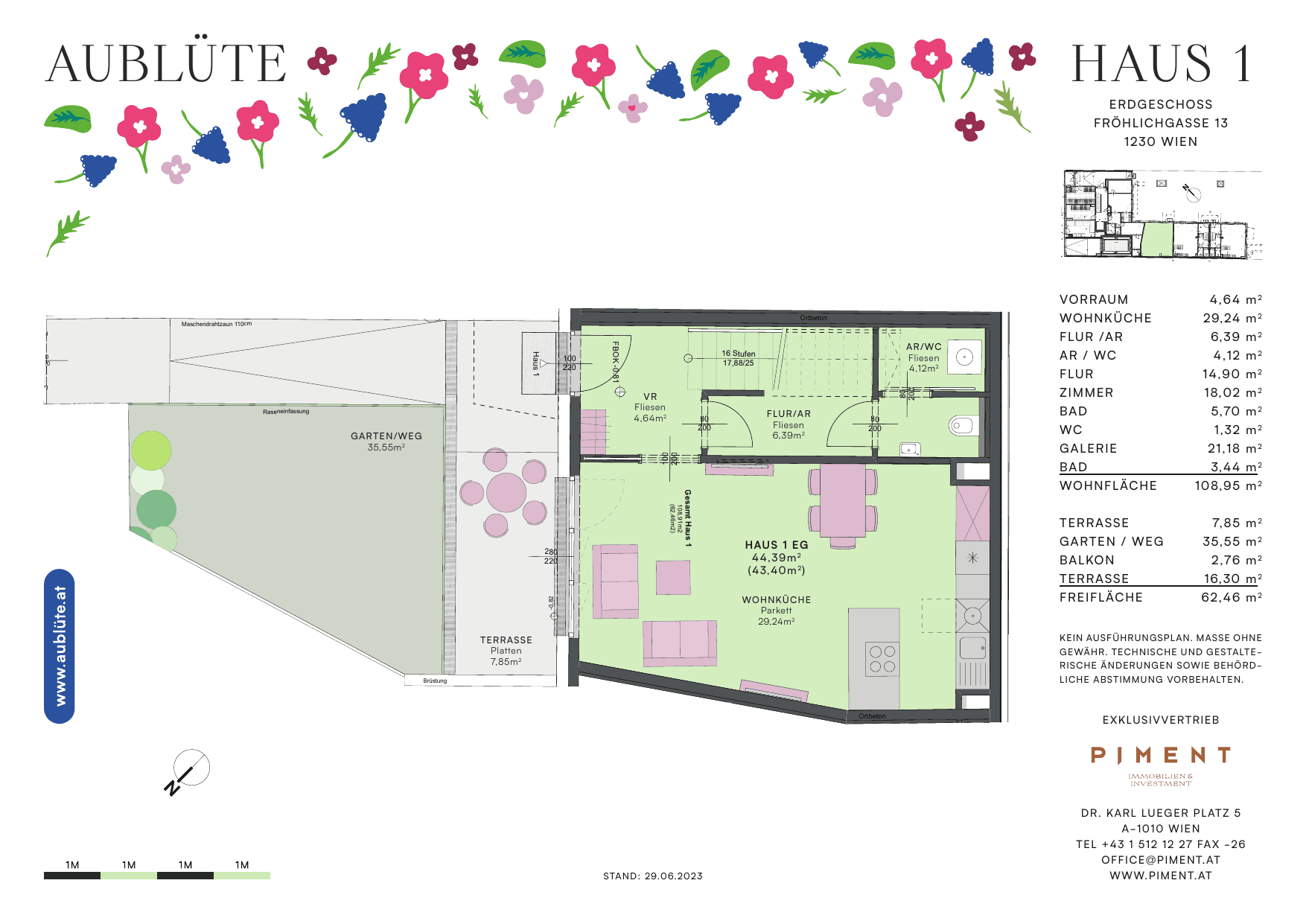 Grundriss Townhouse Top 1 — Aublüte — 3 Zimmer — 109 m²