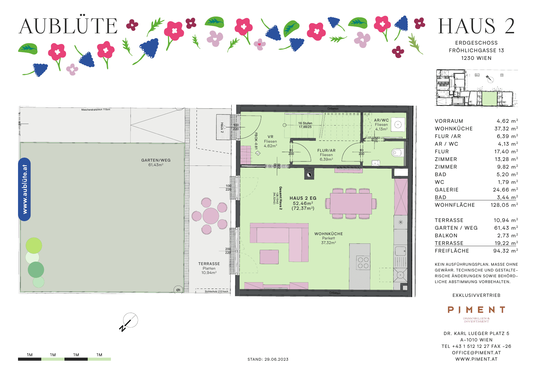 Grundriss Townhouse Top 2 — Aublüte — 4 Zimmer — 128,1 m²