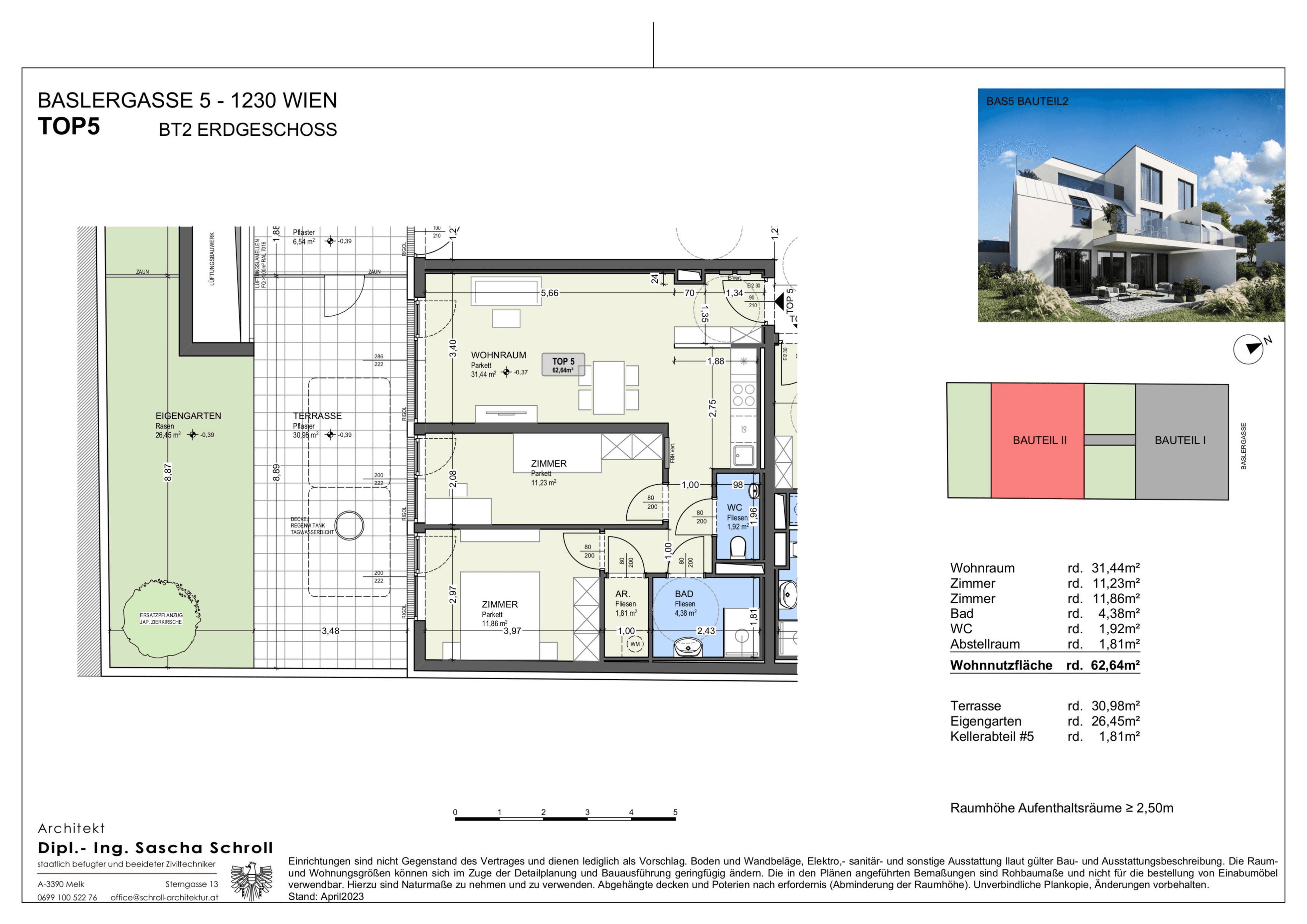 Grundriss Top 5 — Basler Gasse 5 — 3 Zimmer — 62,6 m² — Ground floor