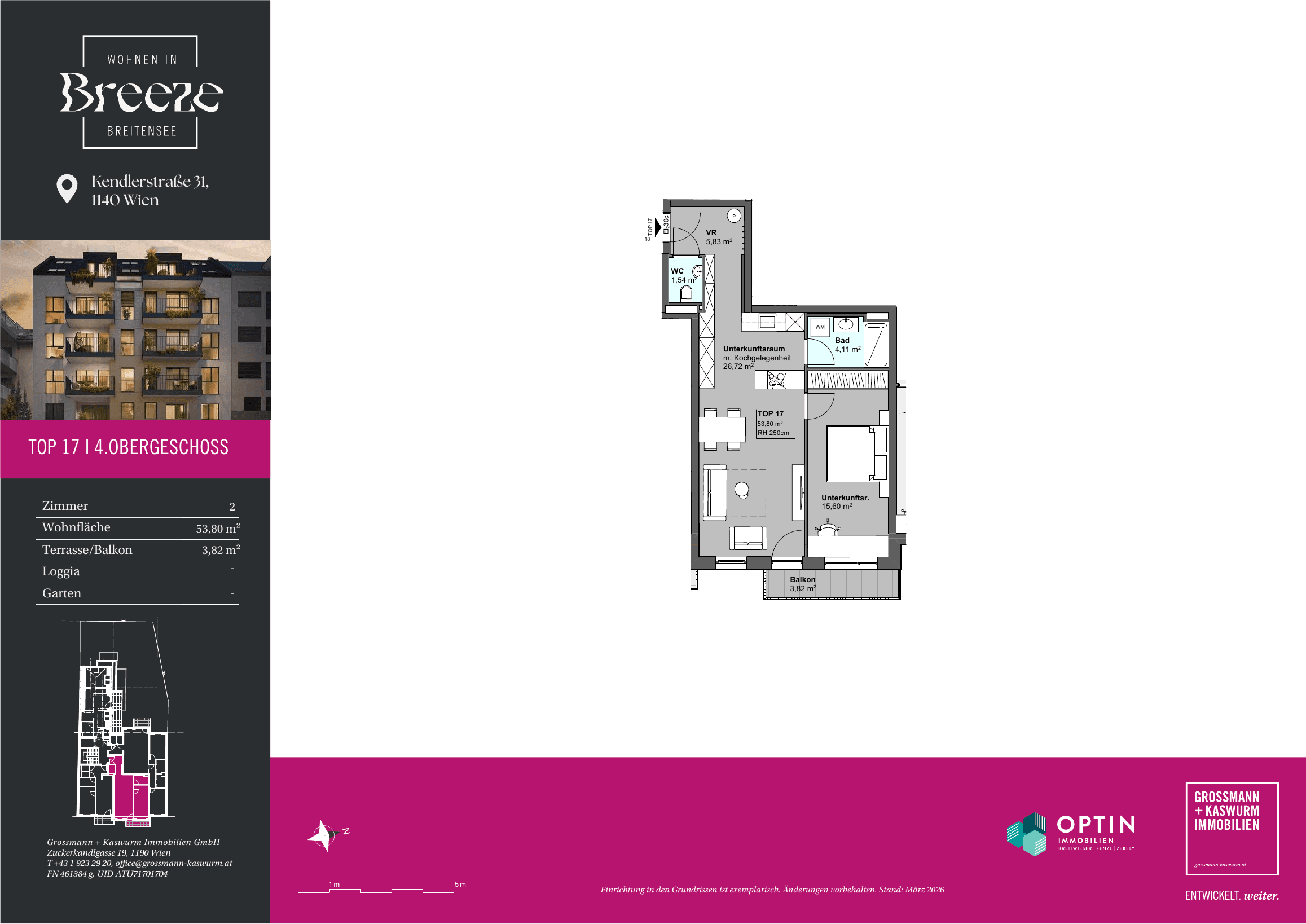 Grundriss Top 17 — BREEZE Breitensee — 2 Zimmer — 53,8 m² — 4th floor