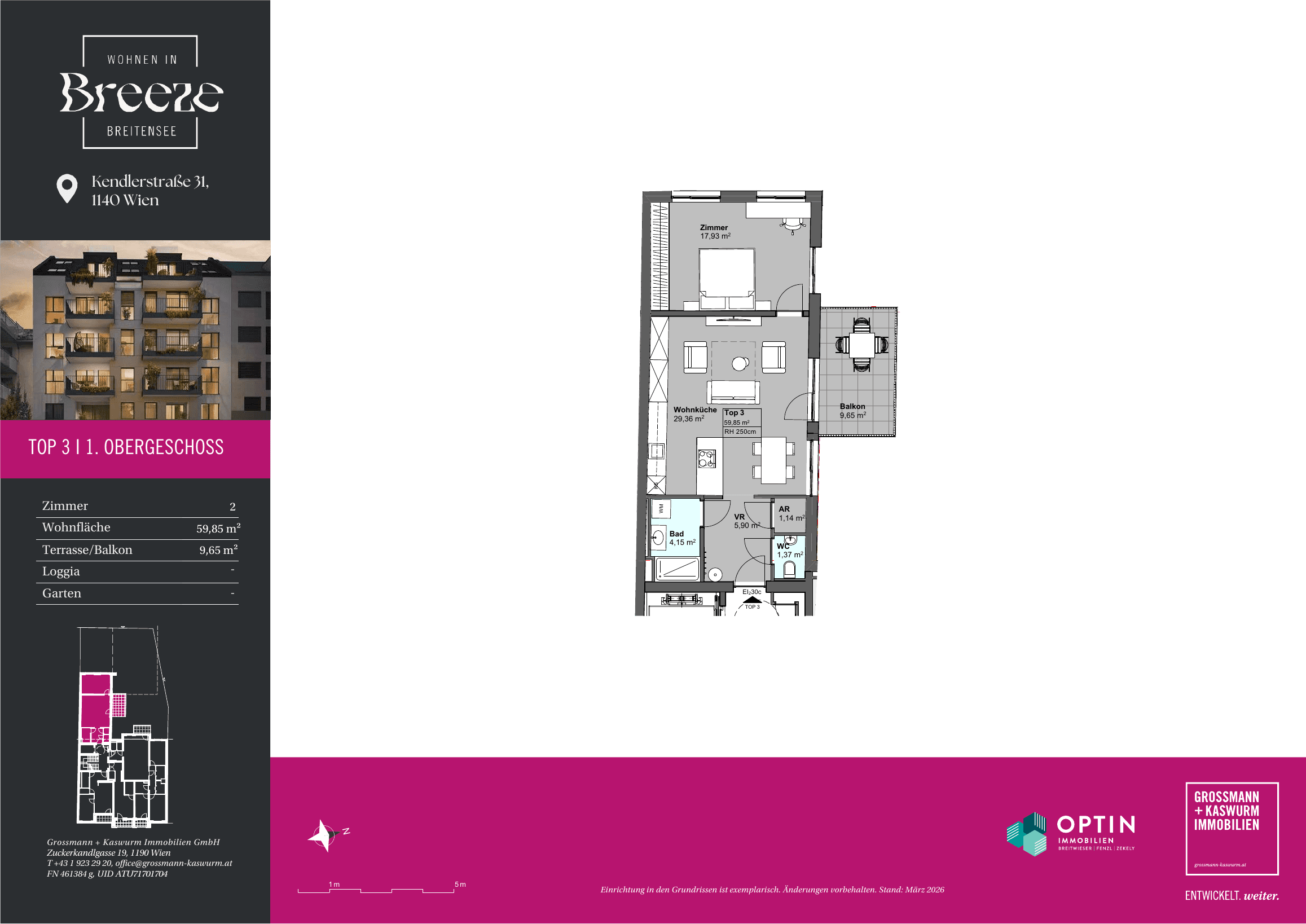 Grundriss Top 03 — BREEZE Breitensee — 2 Zimmer — 59,9 m² — 1st floor