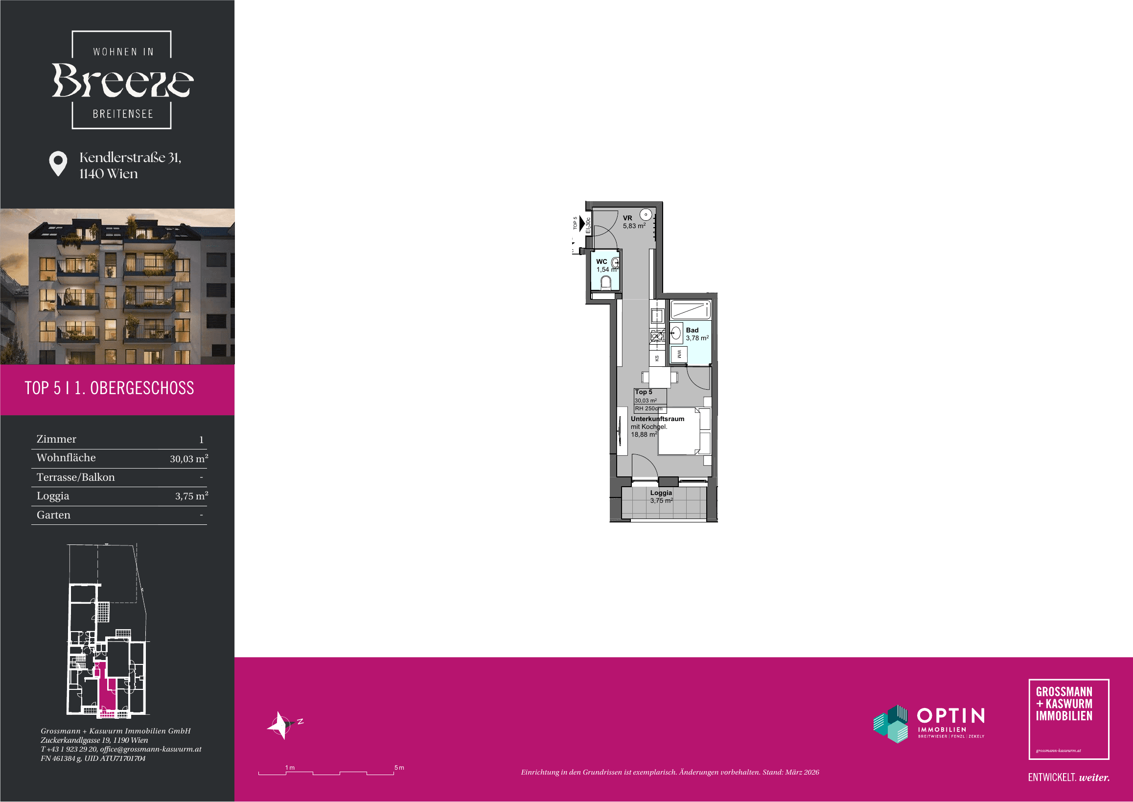 Grundriss Top 05 — BREEZE Breitensee — 1 Zimmer — 30 m² — 1st floor
