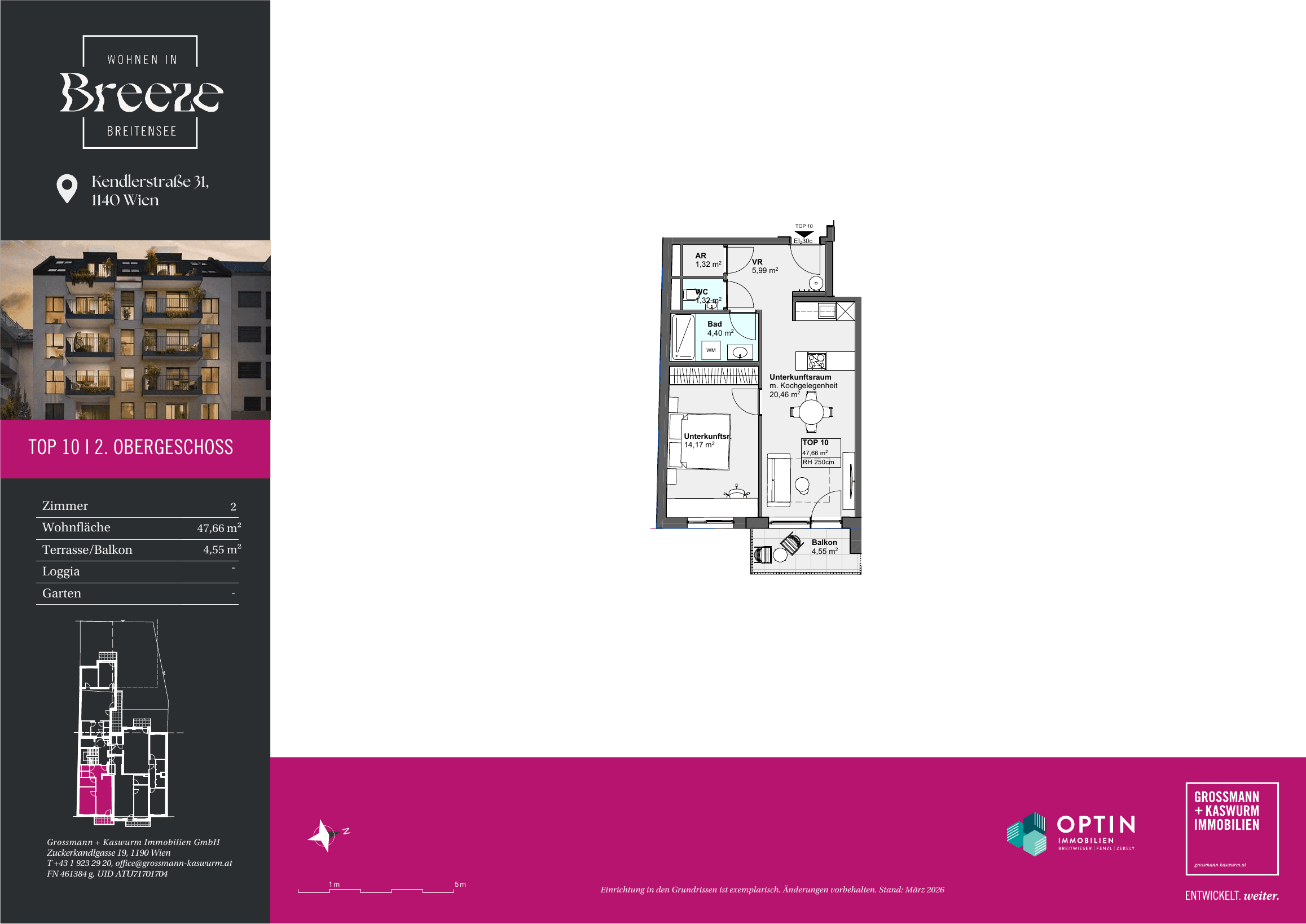 Grundriss Top 10 — BREEZE Breitensee — 2 Zimmer — 47,7 m² — 2nd floor