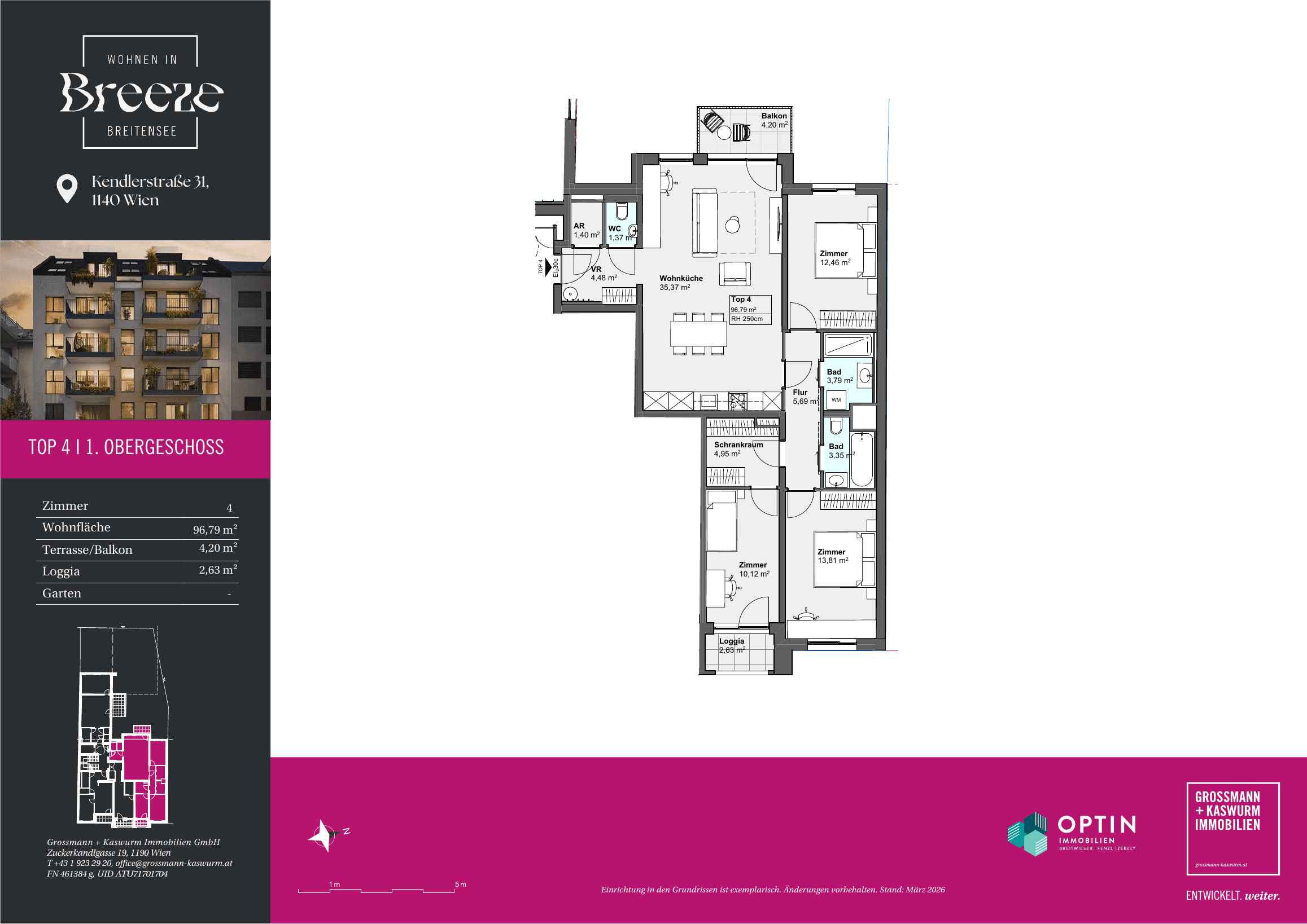 Grundriss Top 04 — BREEZE Breitensee — 4 Zimmer — 96,8 m² — 1st floor