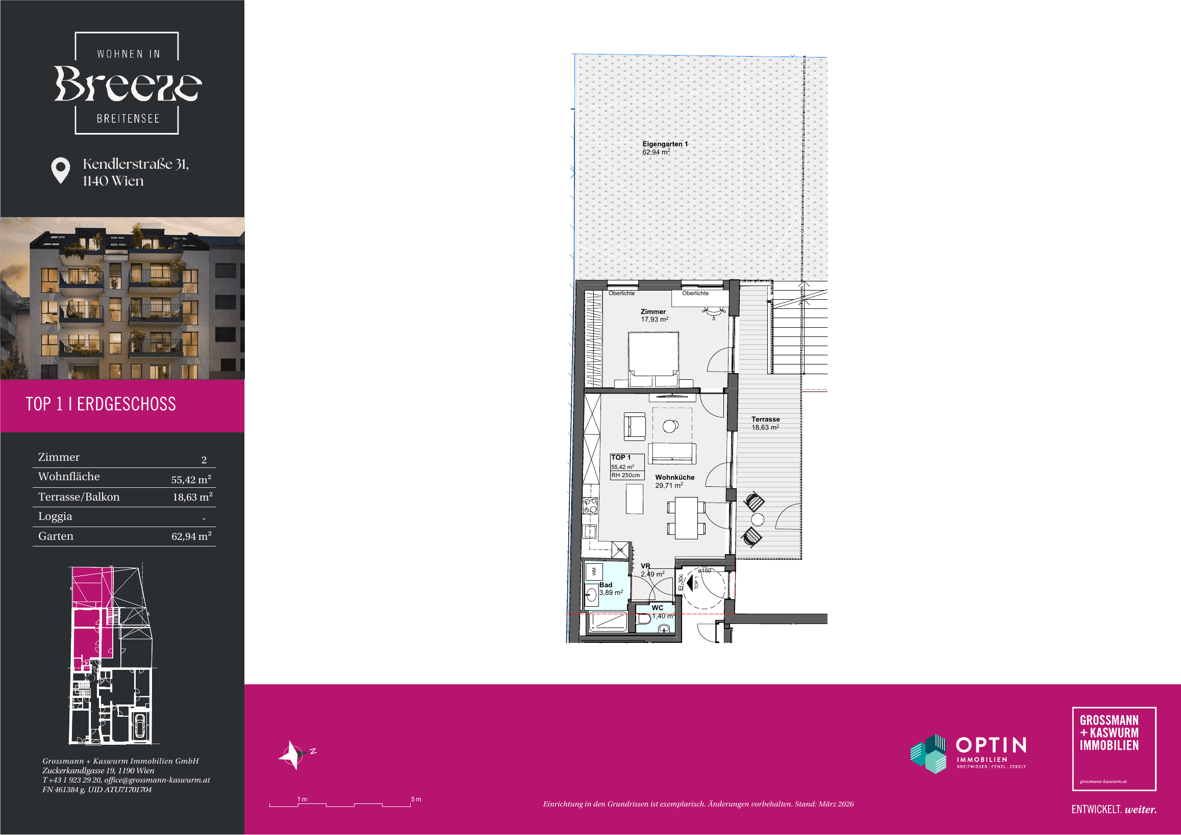 Grundriss Top 01 — BREEZE Breitensee — 2 Zimmer — 55,4 m² — Ground floor
