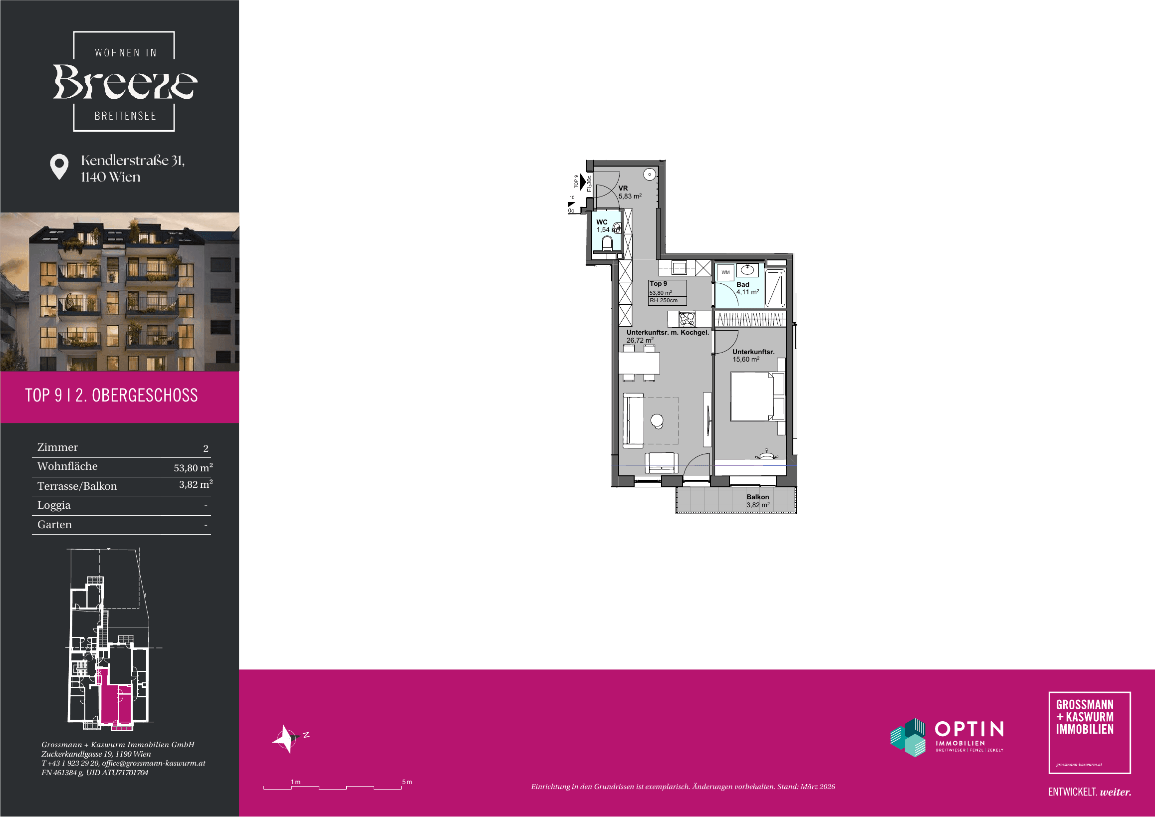 Grundriss Top 09 — BREEZE Breitensee — 2 Zimmer — 53,8 m² — 2nd floor