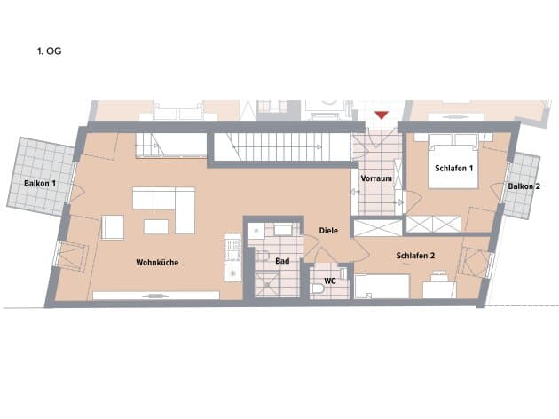 Grundriss 7 — Canavesegasse 4 — 2 Zimmer — 109,6 m² — 1st floor