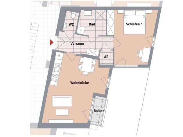 Grundriss 11 — Canavesegasse 4 — 2 Zimmer — 50,2 m² — 2nd floor