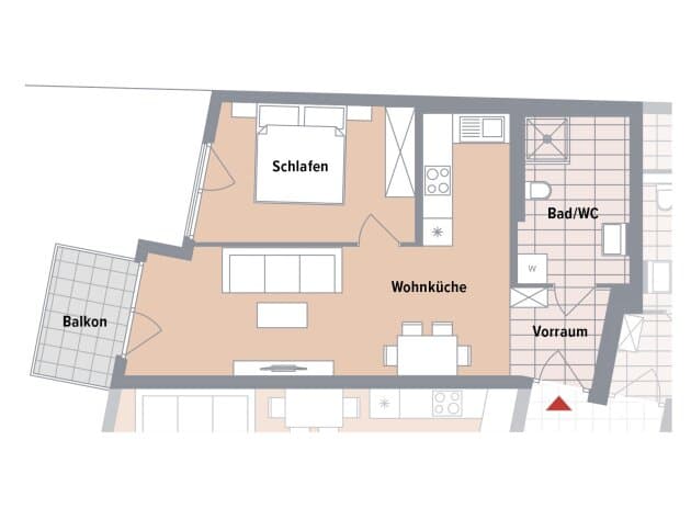 Grundriss 9 — Canavesegasse 4 — 2 Zimmer — 45 m² — 2nd floor