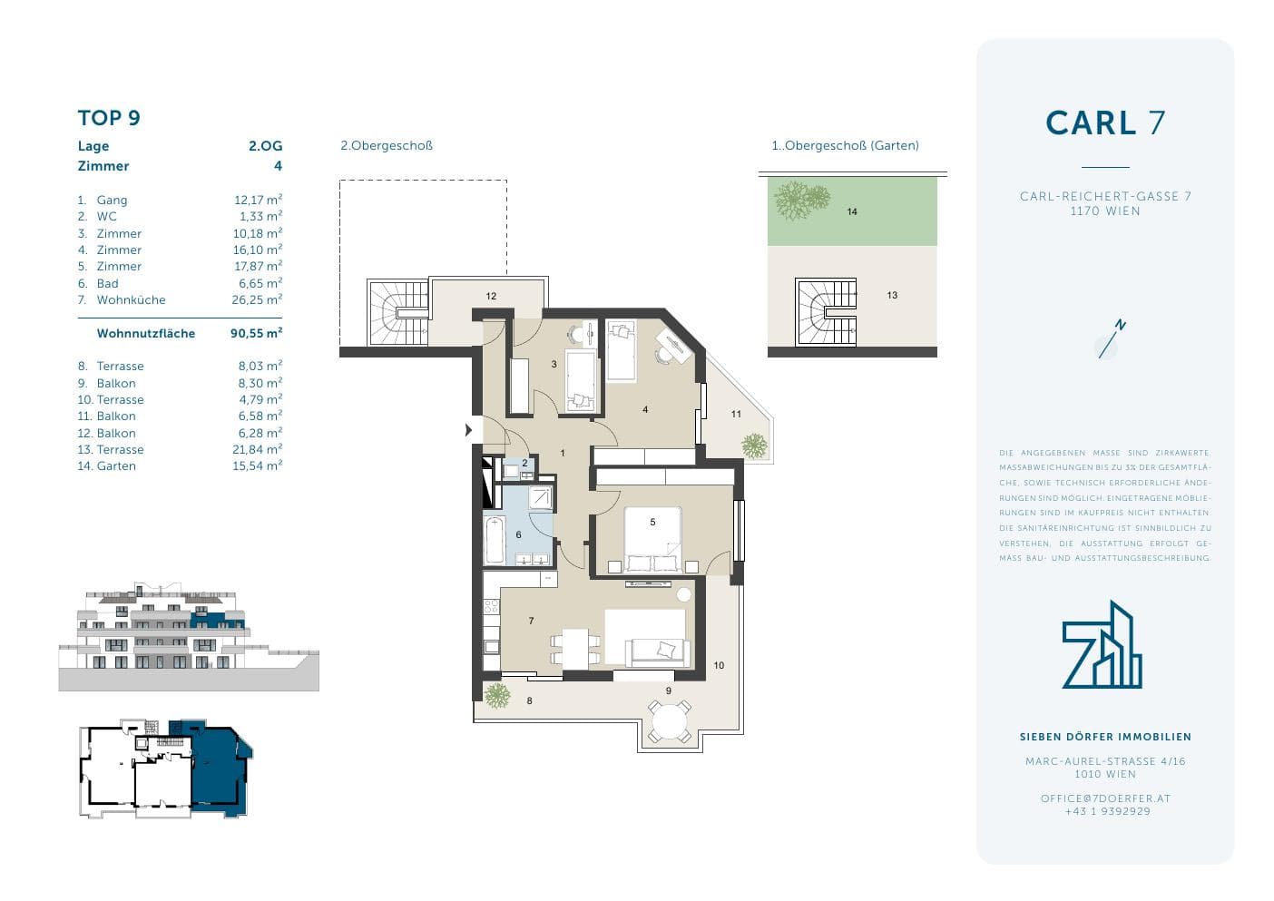 Grundriss 9 — Carl 7 — 4 Zimmer — 90,6 m² — 2nd floor