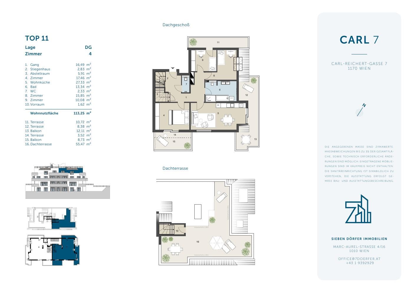 Grundriss 11 — Carl 7 — 4 Zimmer — 113,3 m² — Attic floor