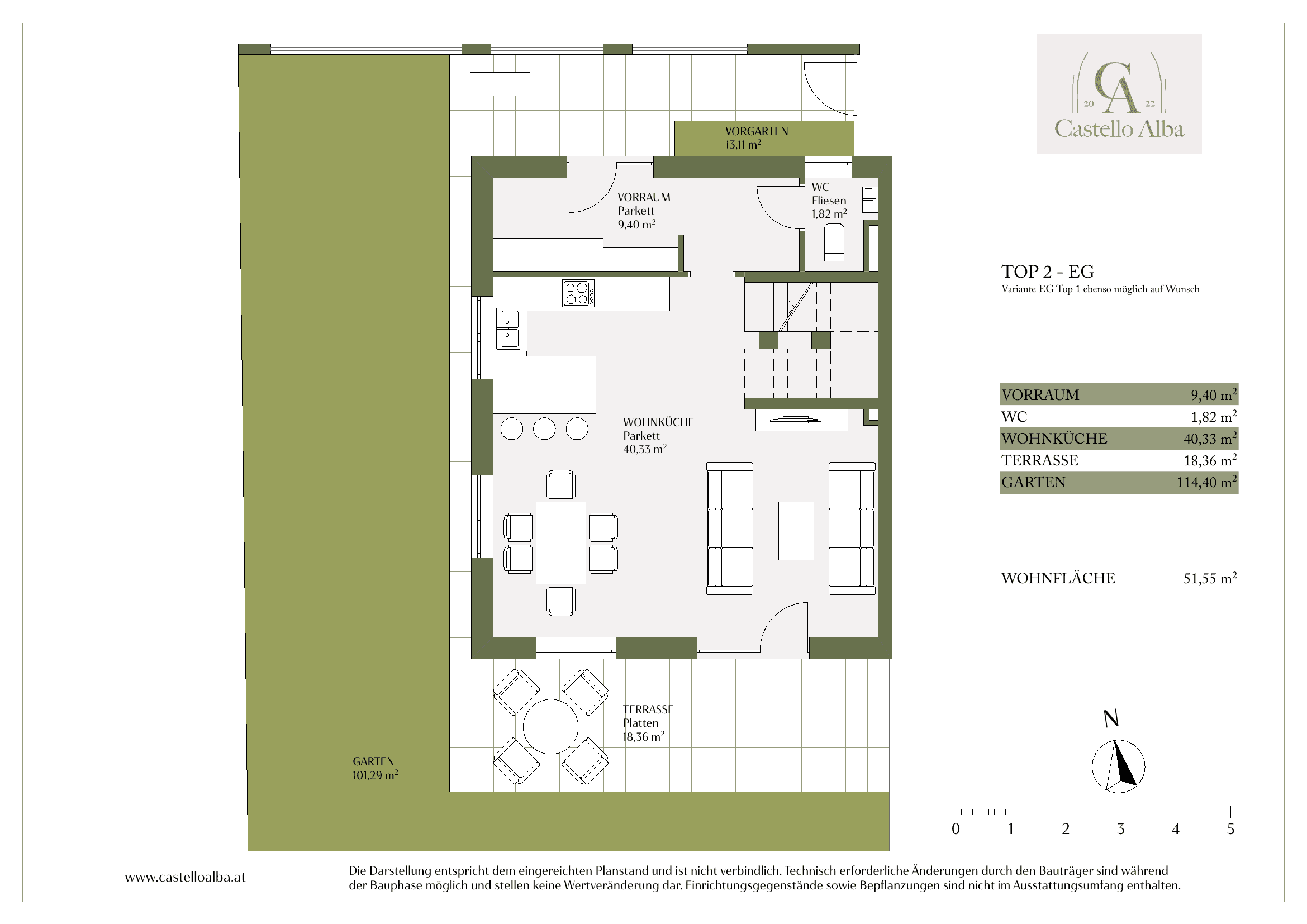 Grundriss Top 2 — Castello Alba — 5 Zimmer — 152,8 m² — Ground floor / Upper floor / Attic floor — Grundriss 3/5