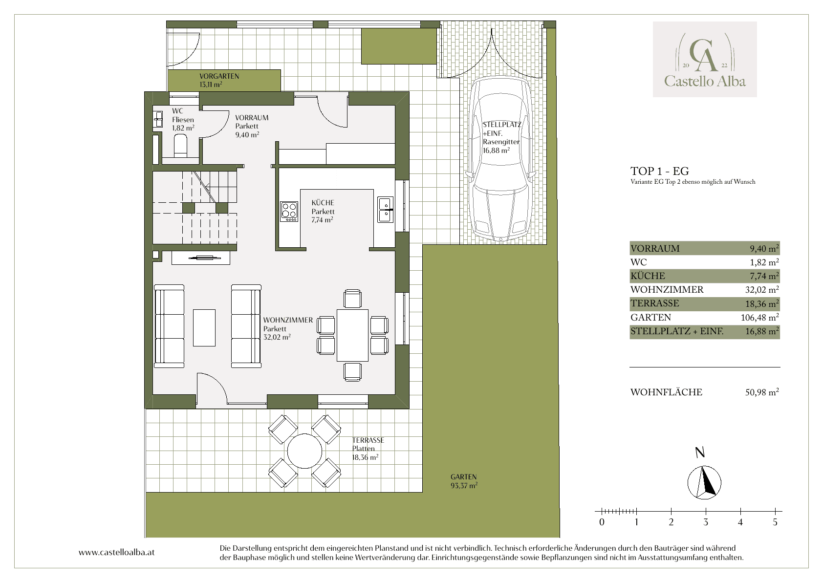 Grundriss Top 1 — Castello Alba — 5 Zimmer — 152 m² — Ground floor / Upper floor / Attic floor — Grundriss 3/5