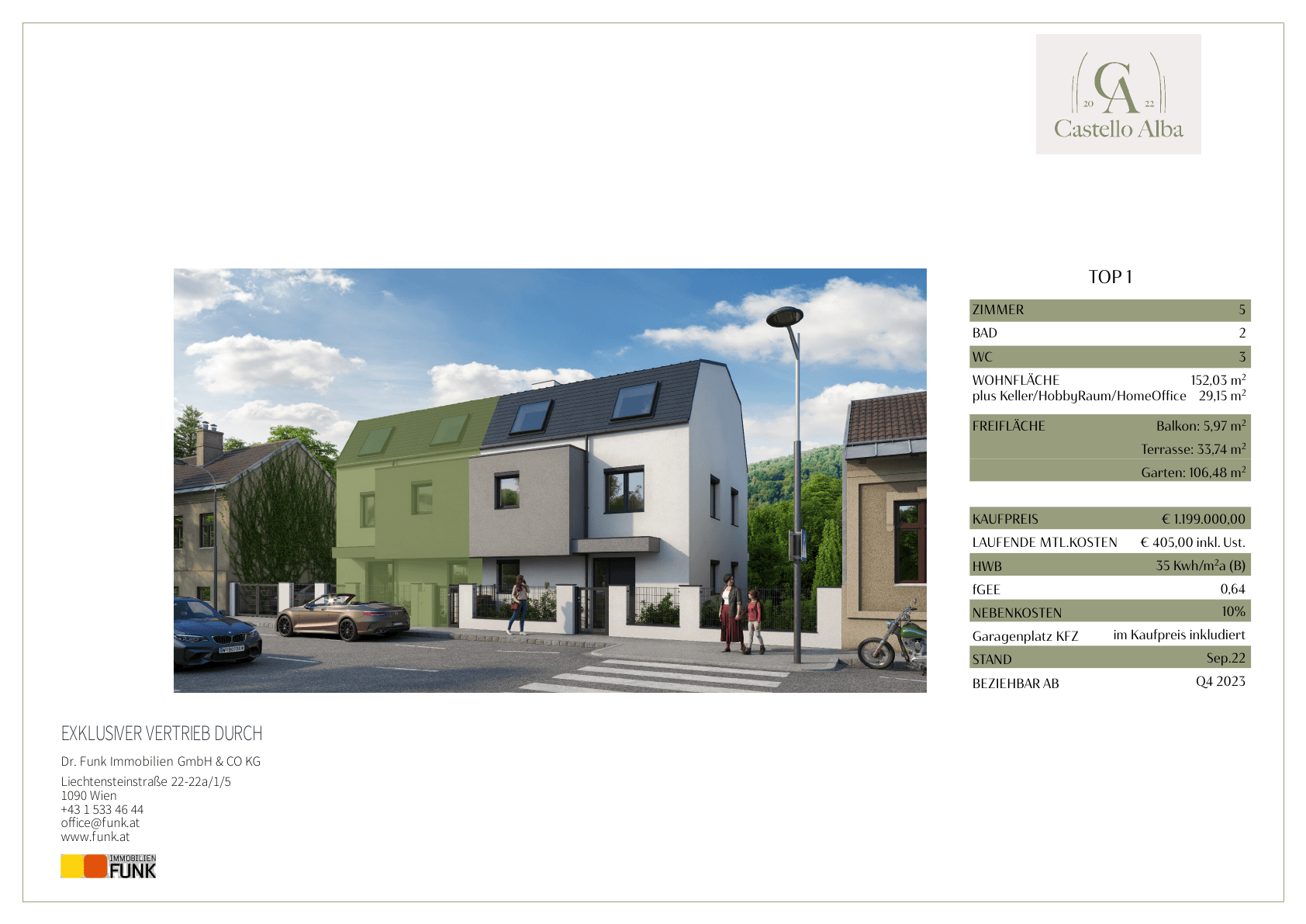 Grundriss Top 1 — Castello Alba — 5 Zimmer — 152 m² — Ground floor / Upper floor / Attic floor — Grundriss 1/5