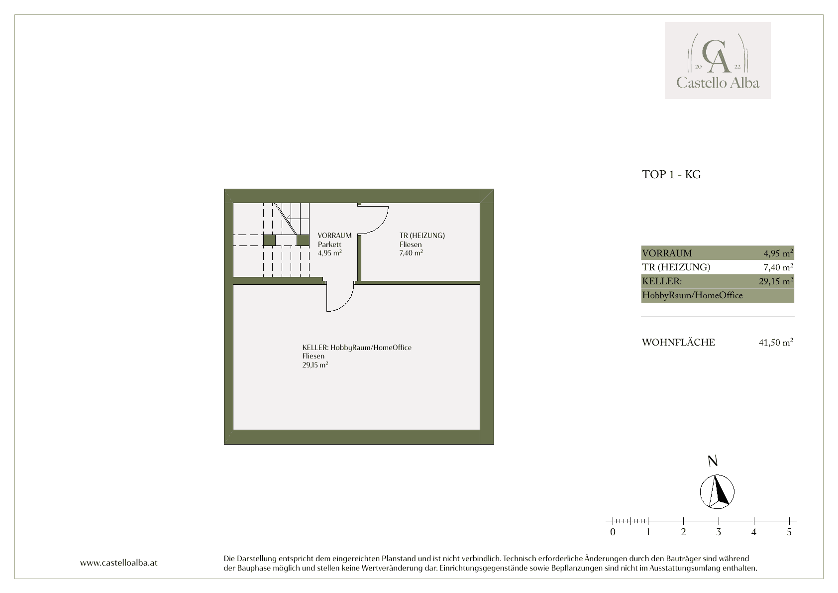 Grundriss Top 1 — Castello Alba — 5 Zimmer — 152 m² — Ground floor / Upper floor / Attic floor — Grundriss 2/5