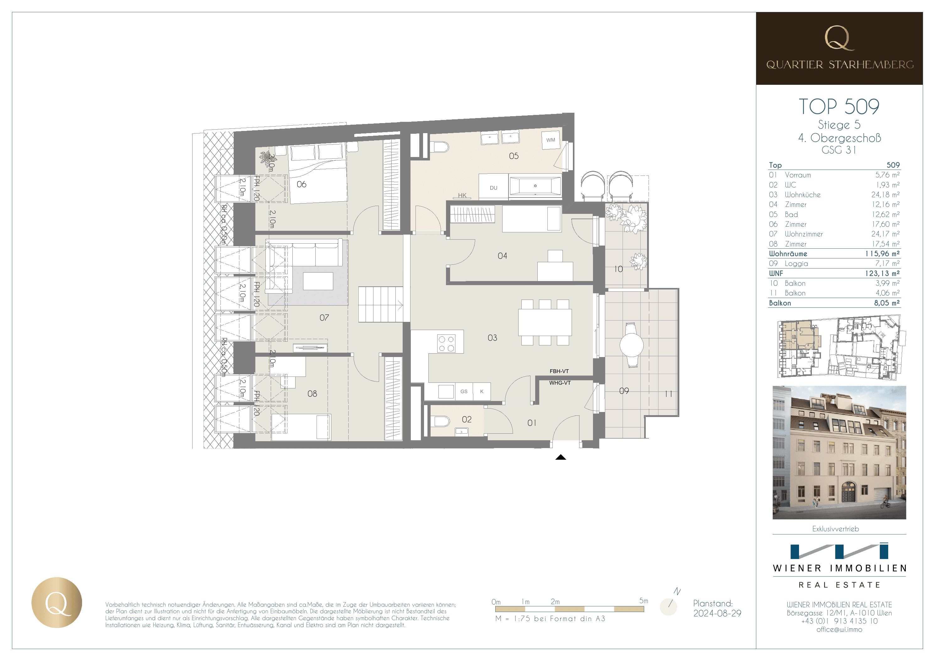 Grundriss Unit 509 — Chapeau 31 — 4.5 Zimmer — 116 m² — Penthouse level 1 / Penthouse — Grundriss 2/2